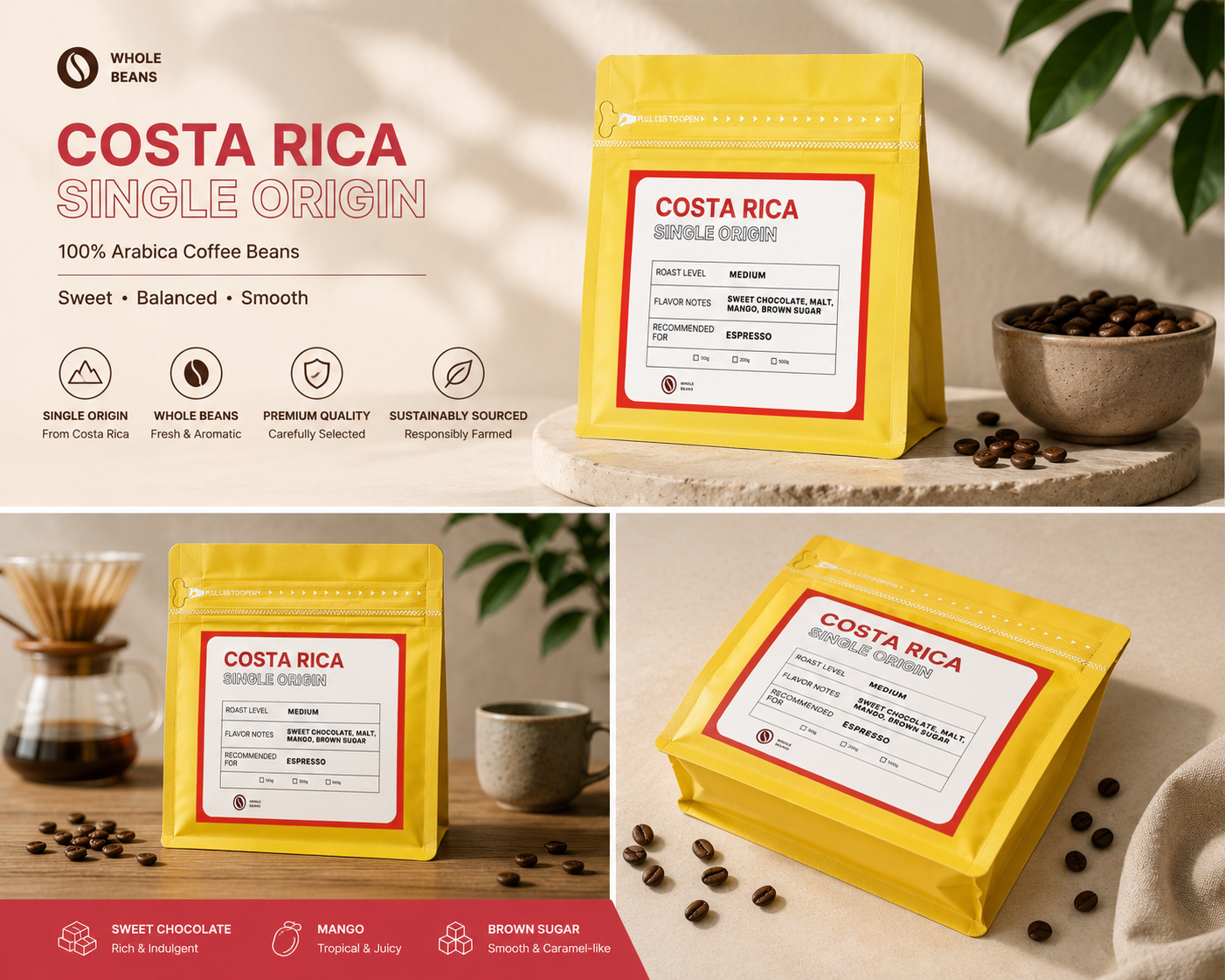 Walker Single Origin Costa Rica Coffee Beans 200gr