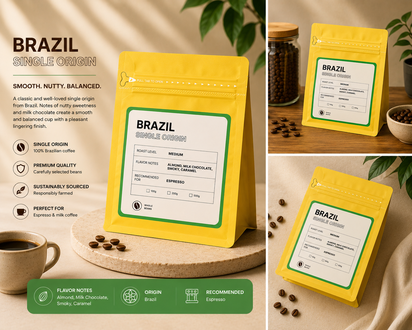Walker Single Origin Brazil Coffee Beans 