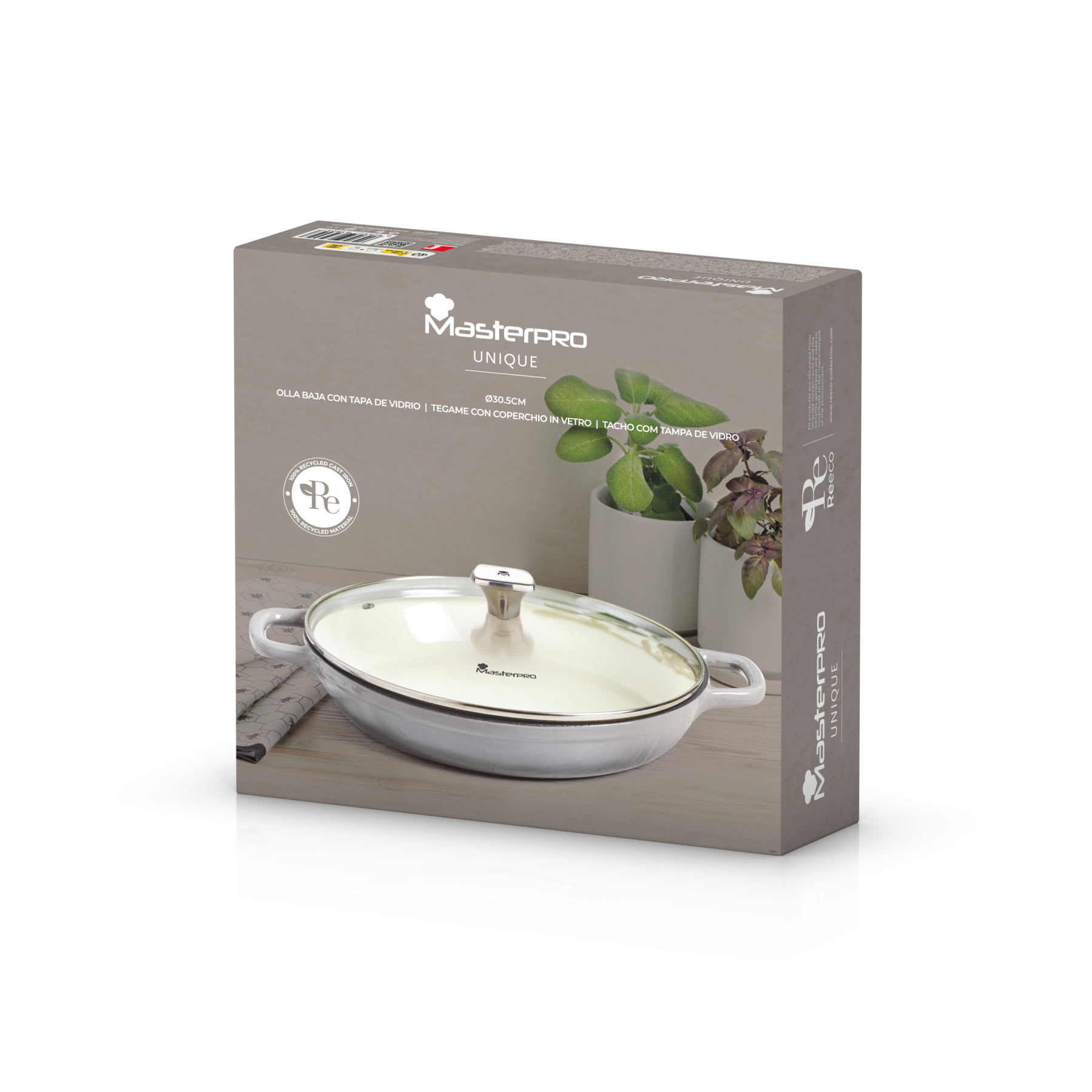 MasterPRO Low Casserole with Lid Cast Iron Ø30.5 cm - Unique - BGMP-3832