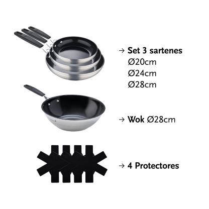 MasterPro Smart Frying Pan Set, 8 Pieces - BGEU-5601