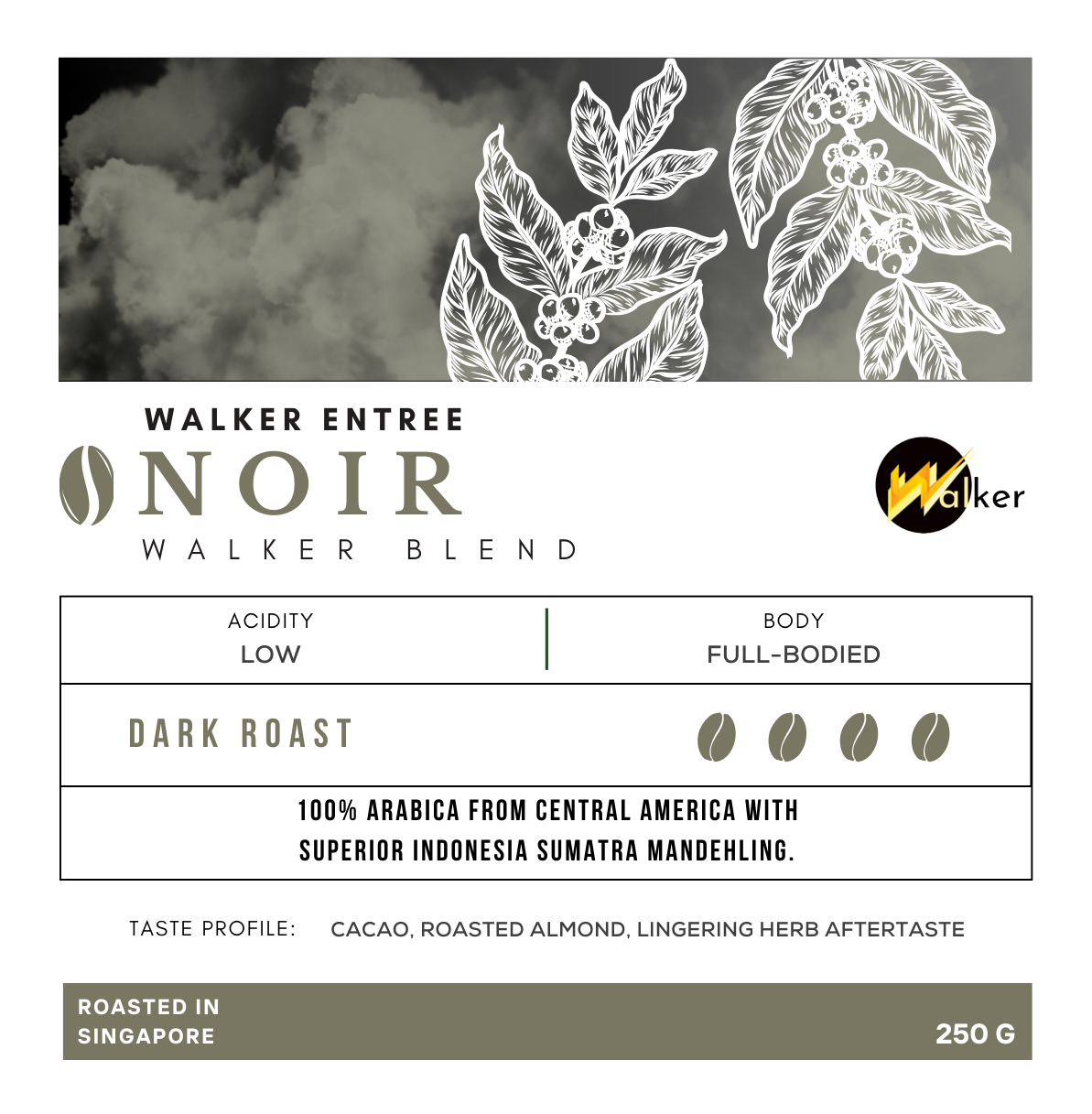 Walker Entree Noir Walker Blend Coffee Beans 250g