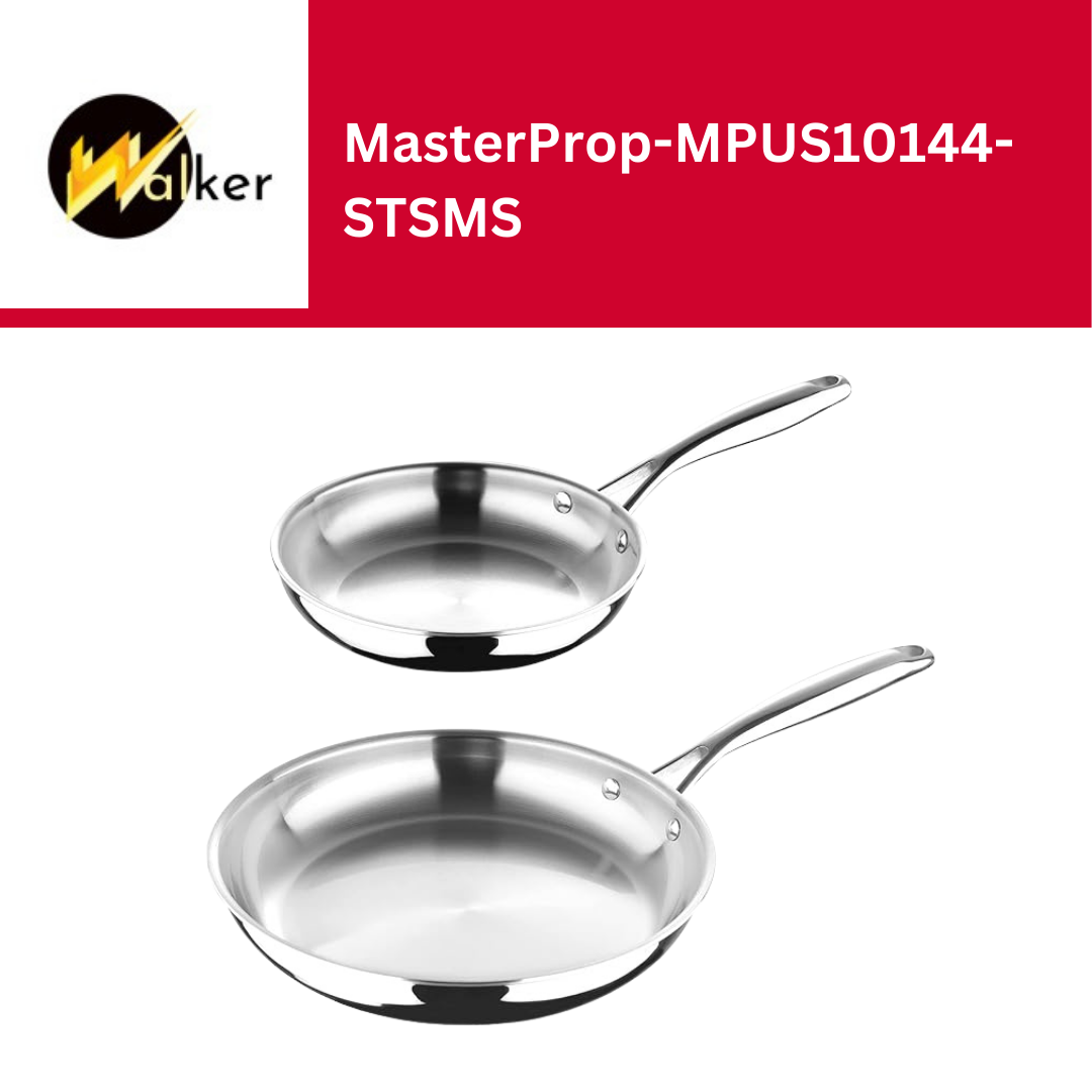 MasterPro - Frying Pans 20cm/26cm Set of 2 - Argent 3 Induction Stainless Steel Pan Set, Professional Quality, Tri-Ply Multilayer for Improved Heat Retention & Distribution - Ovenproof - Silver