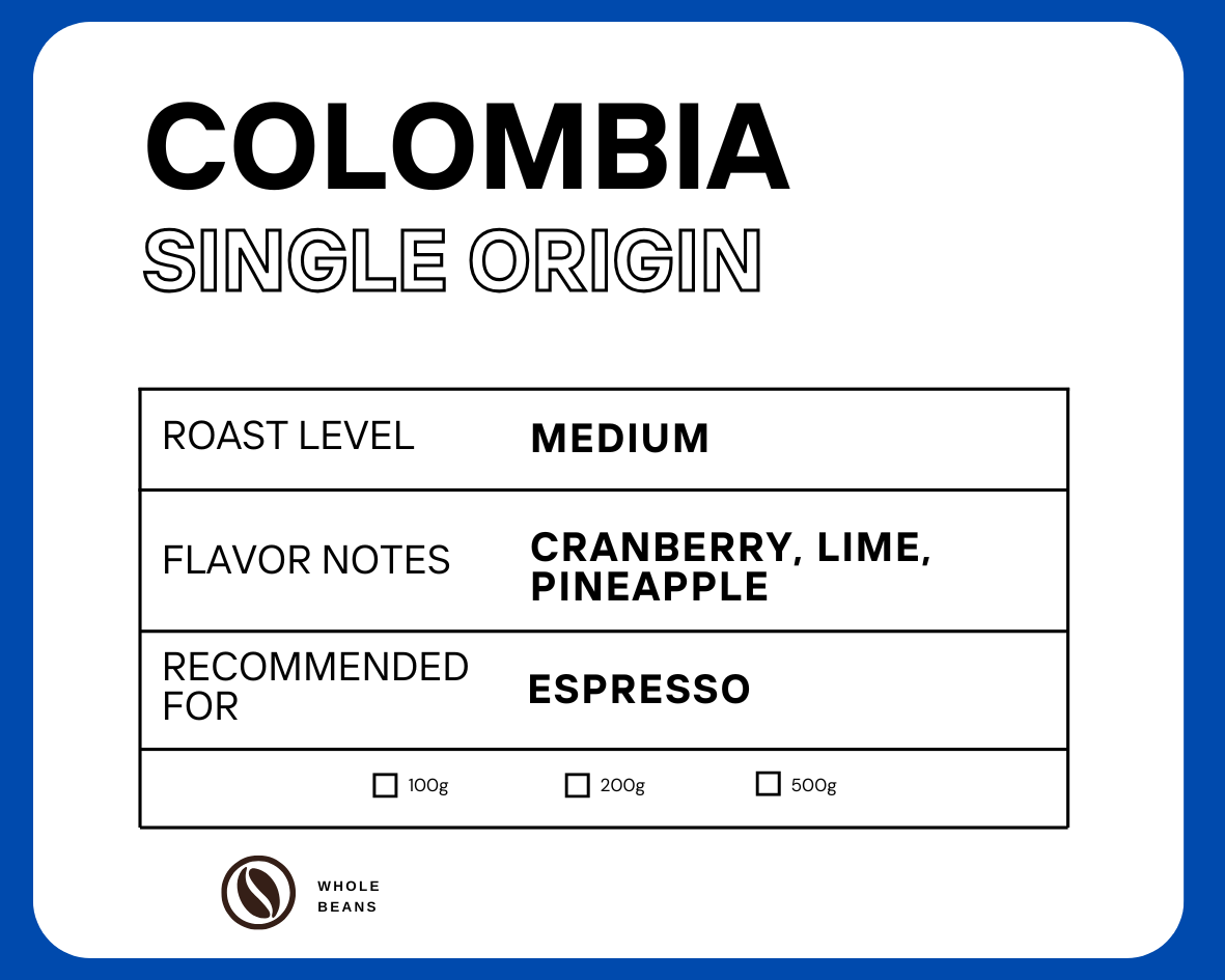 Walker Single Origin Colombia Coffee Beans