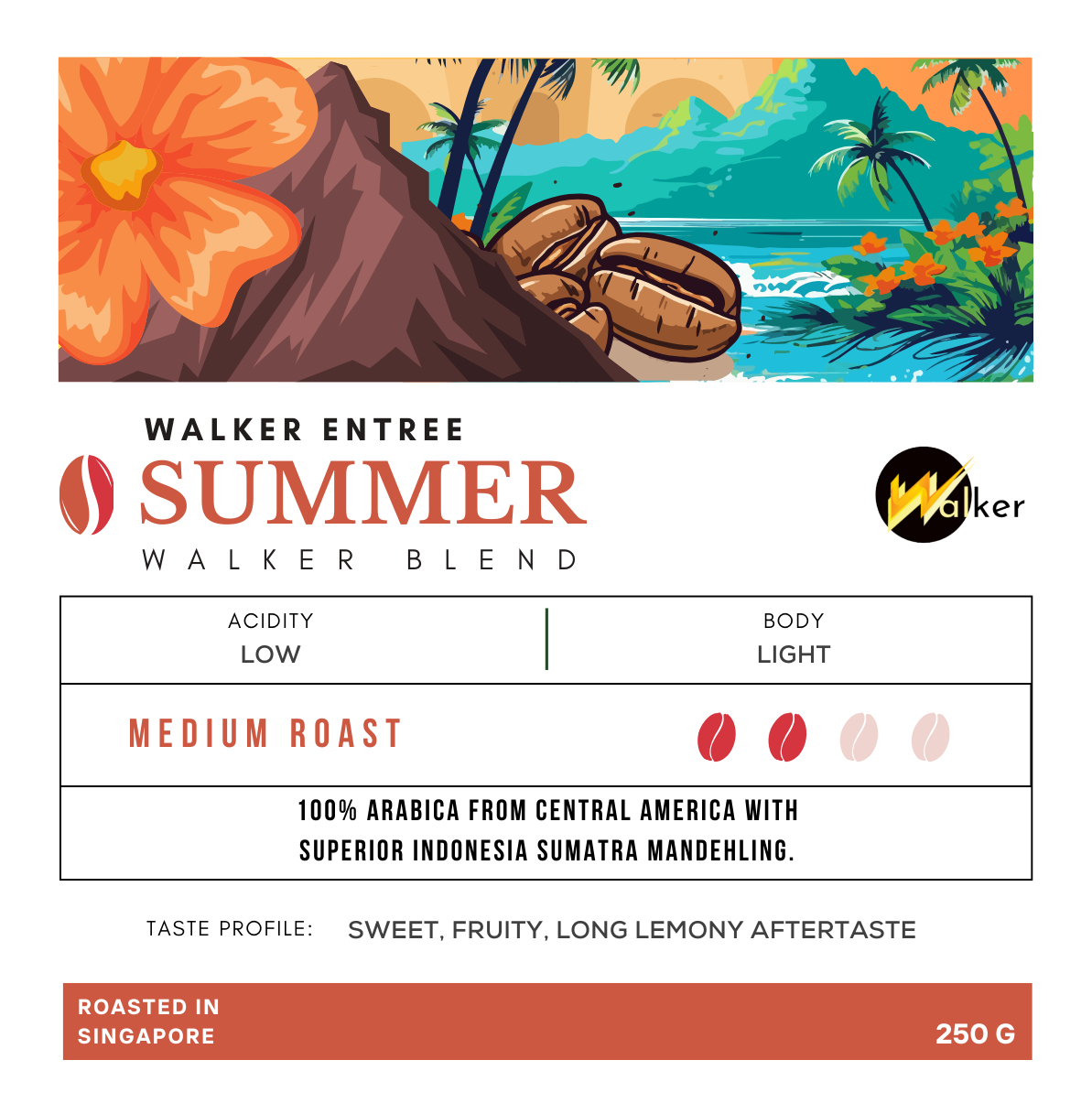 Walker Entree Summer Walker Blend Coffee Beans 250g