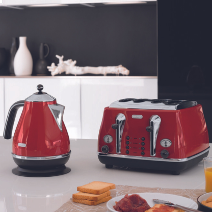 Delonghi Icona Classic Kettle 1.7L - Red 