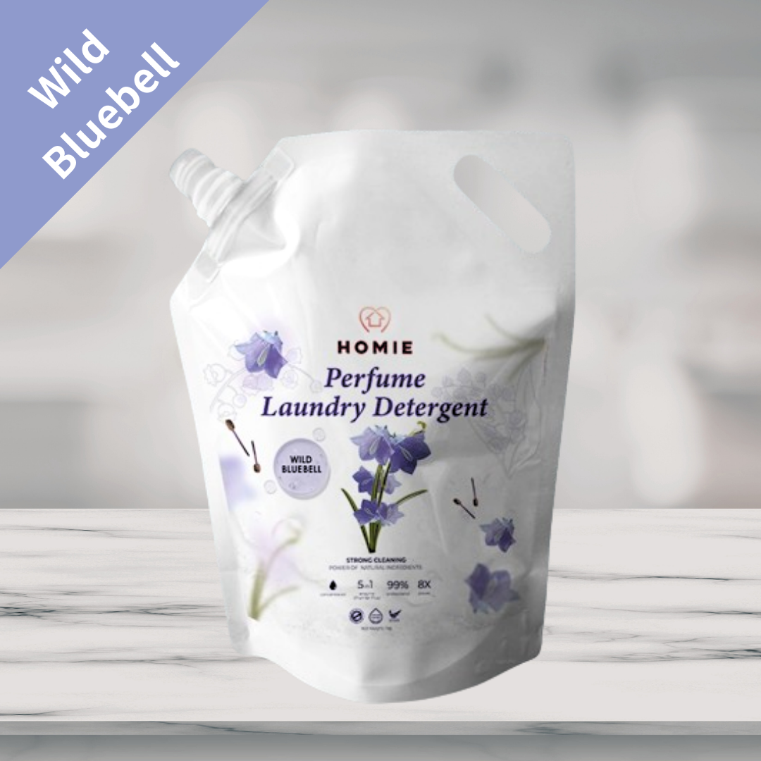 Enzyme Anti-Bacterial Perfume Laundry Detergent 1kg Refill Pack - Wild Bluebell