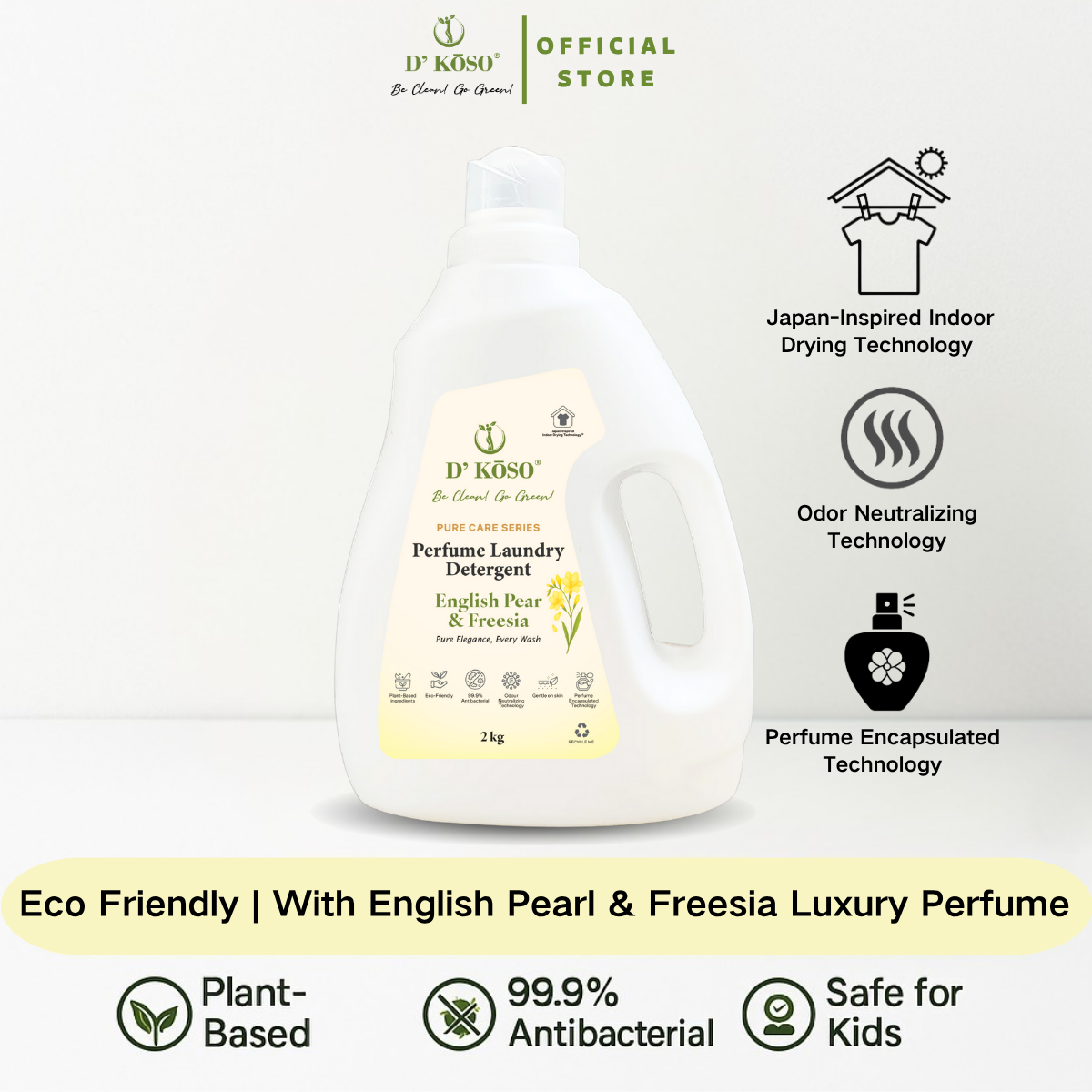 Perfume Laundry Detergent 2kg - English Pear & Freesia