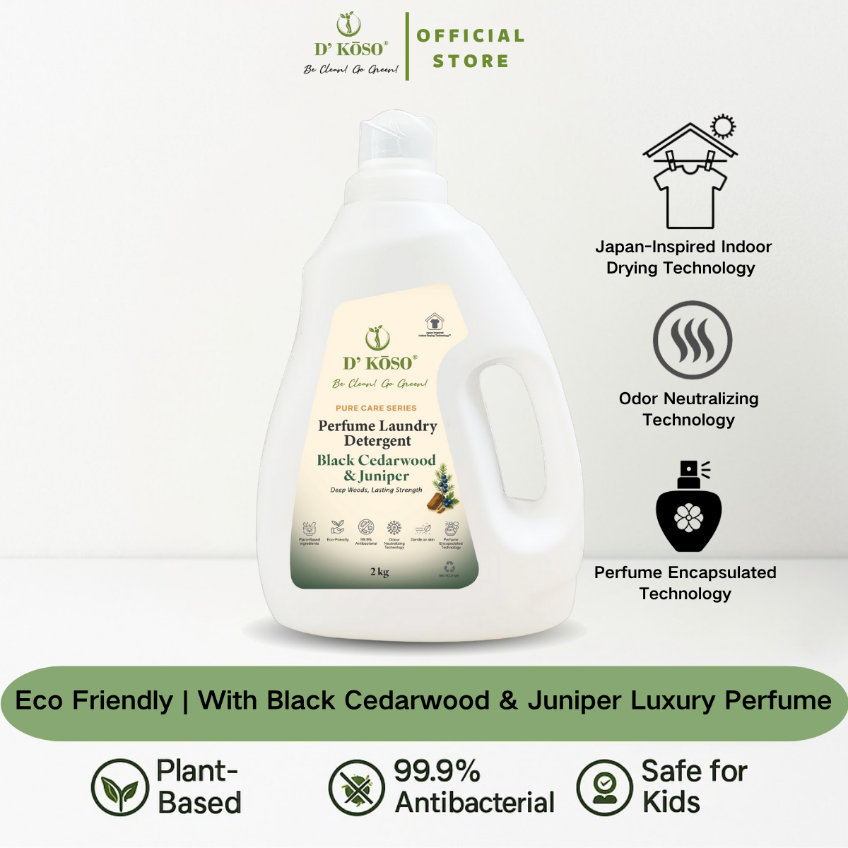 Perfume Laundry Detergent 2kg - Black Cedarwood & Juniper