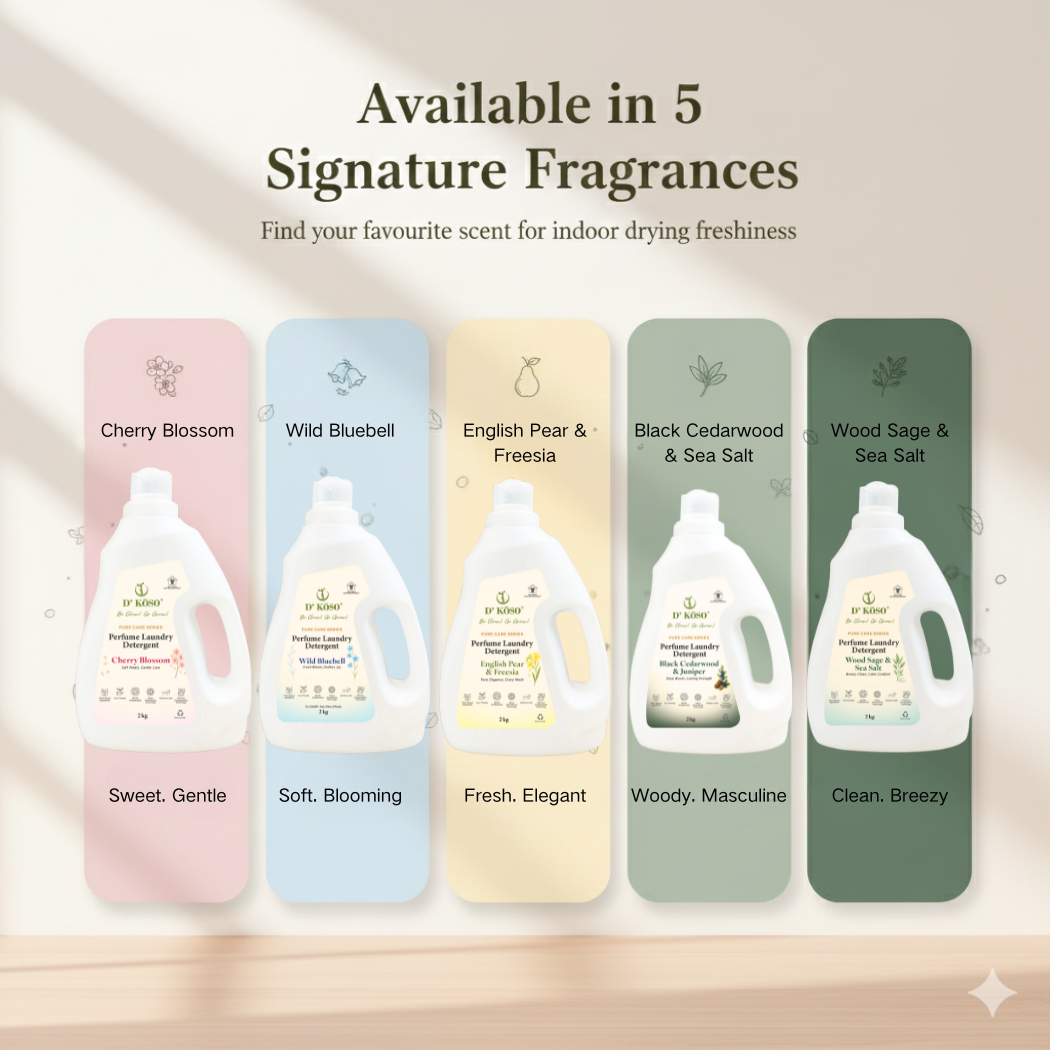 [Buy 2 Free 1] D’KOSO Indoor Drying Laundry Detergent Bundle – 2×2kg + Free 1×1kg Refill