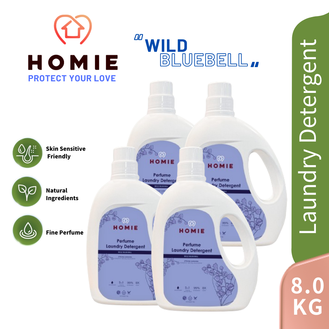 Enzyme Anti-Bacterial Perfume Laundry Detergent (Super Value Pack 4 Bottle) - Wild Bluebell