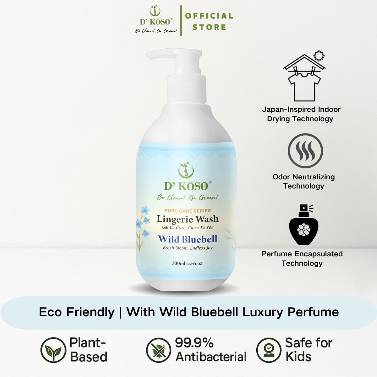 500ml Lingerie Wash - Wild BlueBell