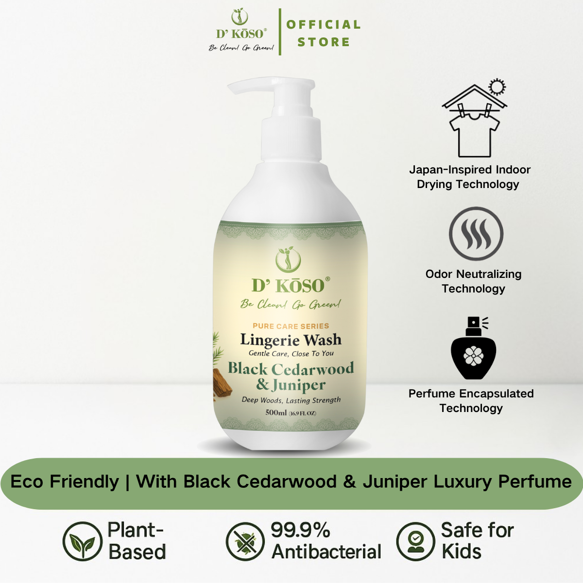 500ml Lingerie Wash - Black Cedarwood & Juniper