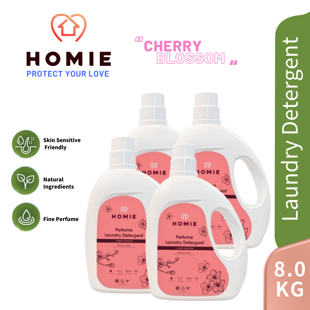 Enzyme Anti-Bacterial Perfume Laundry Detergent (Super Value Pack 4 Bottle) - Cherry Blossom
