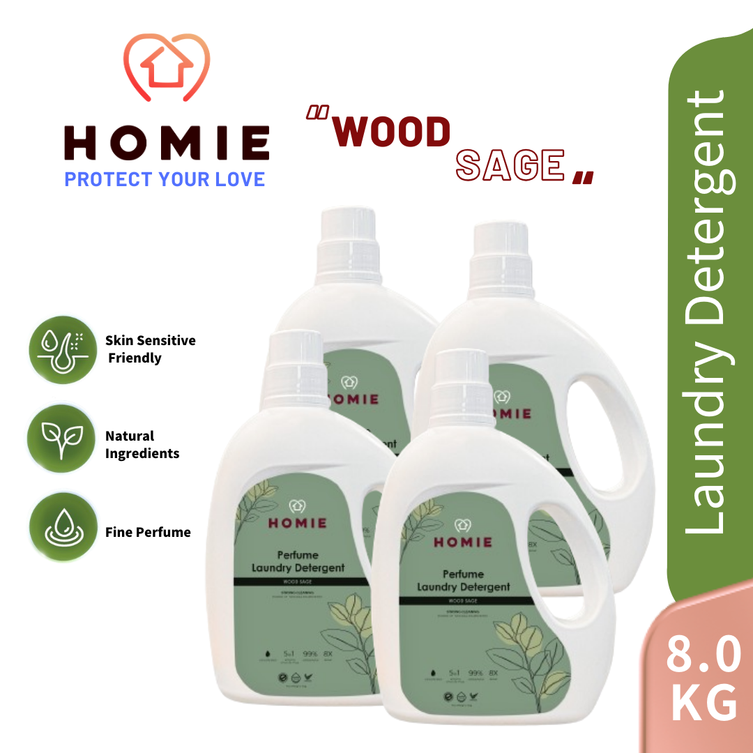 Enzyme Anti-Bacterial Perfume Laundry Detergent (Super Value Pack 4 Bottle)- Wood Sage