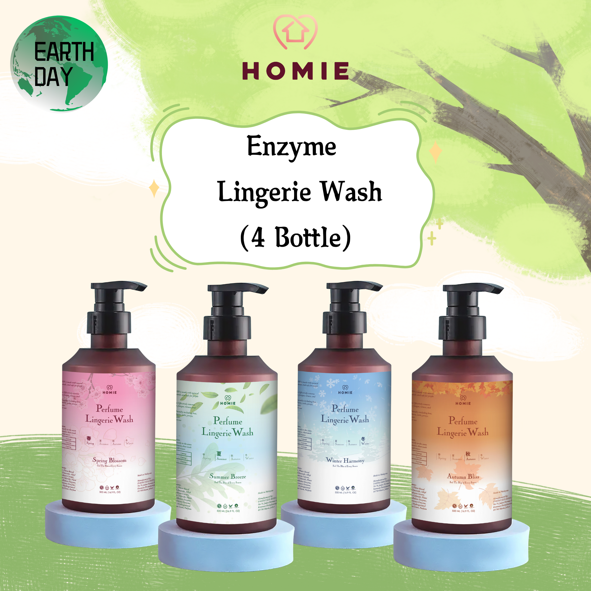 4 BTL 2kg Enzyme Lingerie Wash - Blissful Season Series
