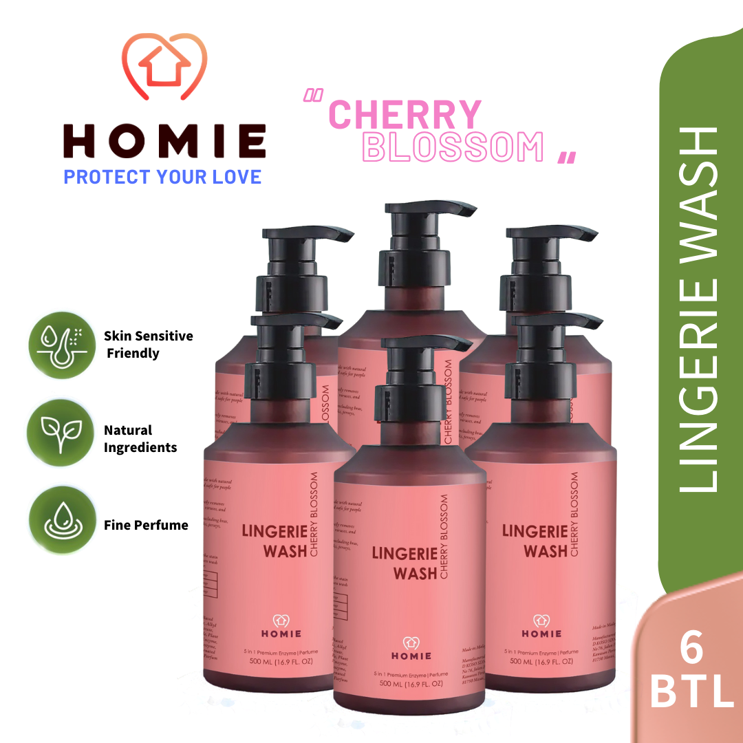 Enzyme Anti-Bacterial Perfume Lingerie Wash (Super Saver Pack 6 Bottle) - Cherry Blossom