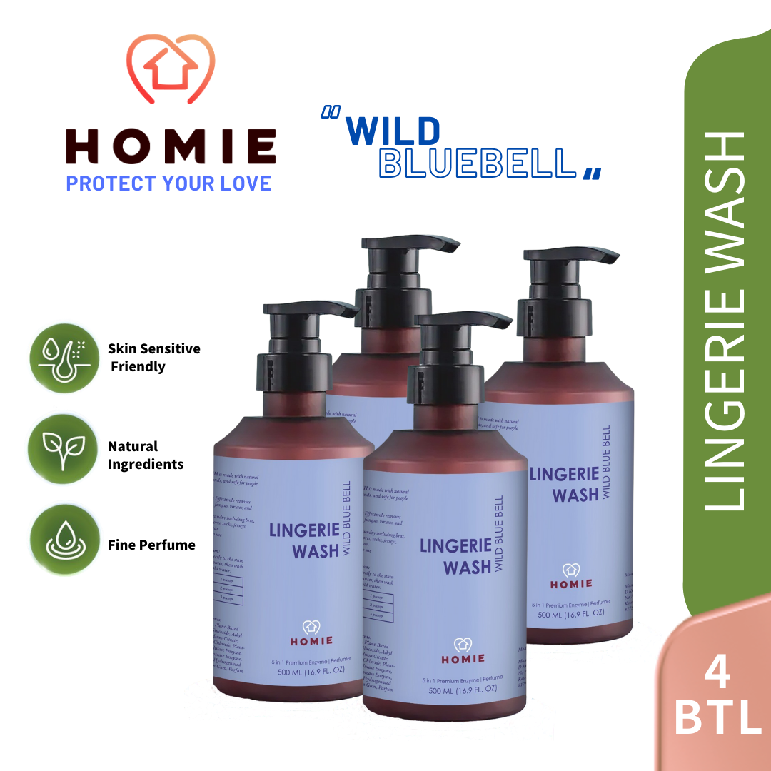 Enzyme Anti-Bacterial Perfume Lingerie Wash (Super Value Pack 4 Bottle) - Wild Bluebell