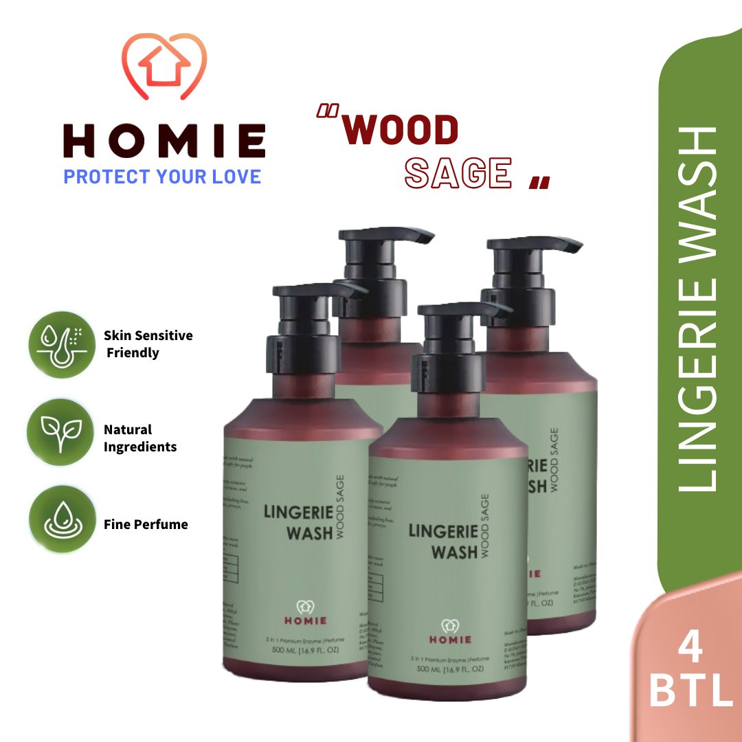 Enzyme Anti-Bacterial Perfume Lingerie Wash (Super Value Pack 4 Bottle) - Wood Sage