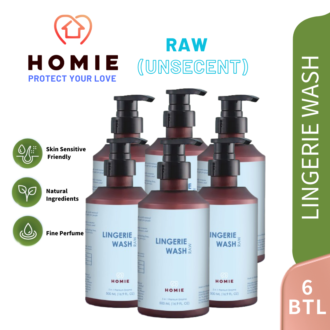 Enzyme Anti-Bacterial Perfume Lingerie Wash (Super Saver Pack 6 Bottle) - Raw (Unscent)