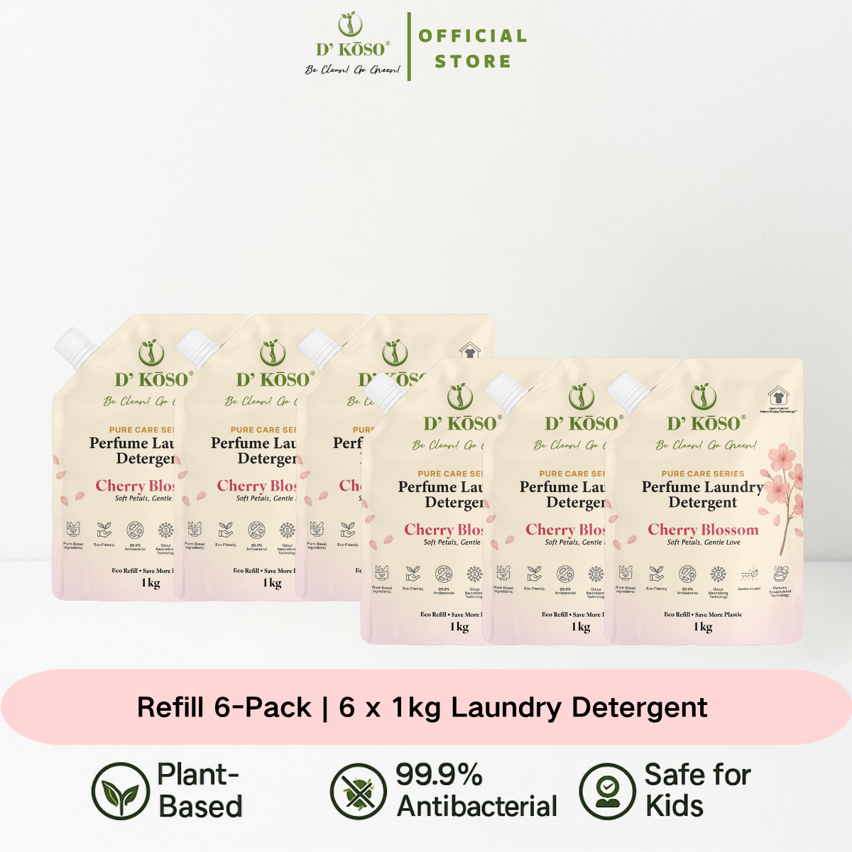 Refill Family Pack (6 × 1kg Indoor Drying Laundry Detergent)