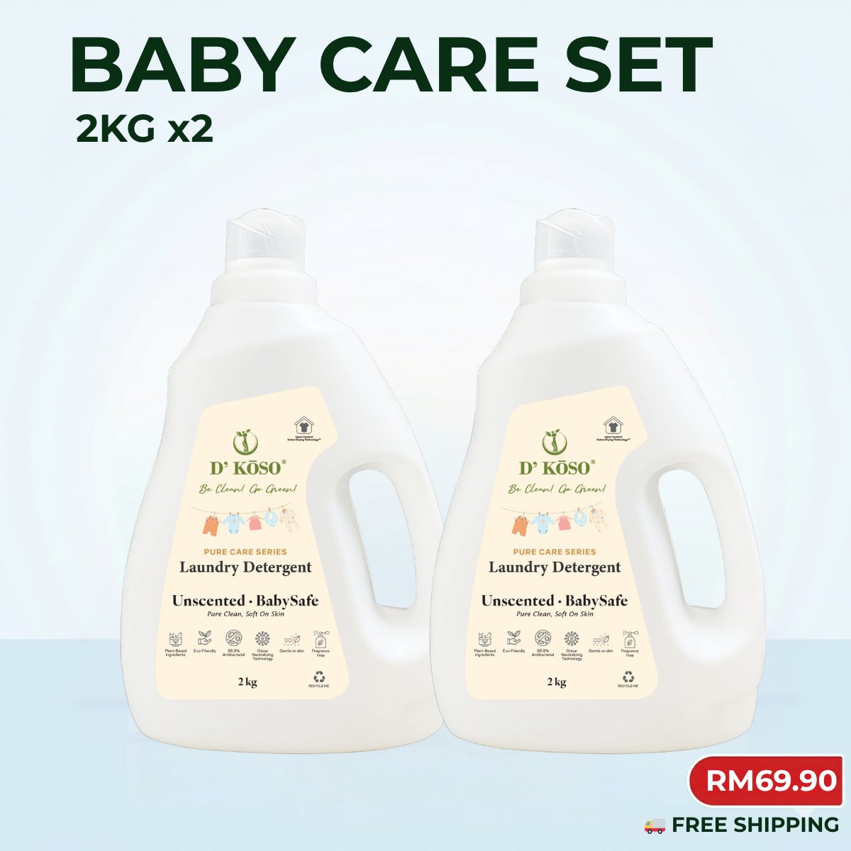 👶 【宝宝洗衣液套组】2KG x2 Free Shipping