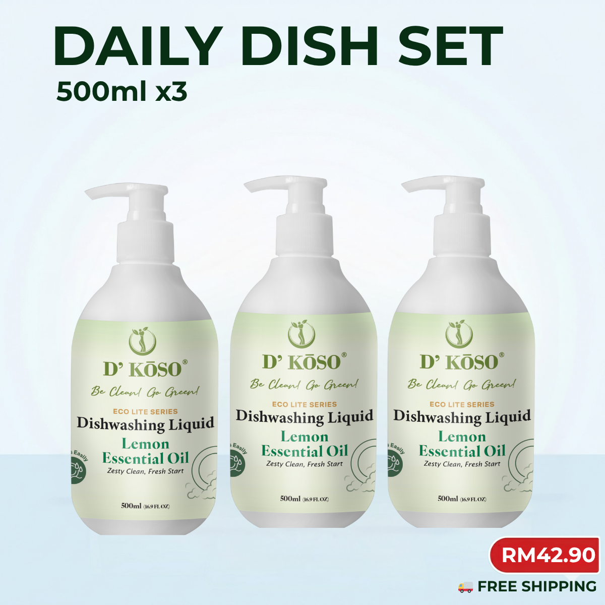 🍽 【DAILY DISH SET】500ml x3 + FREE Shipping