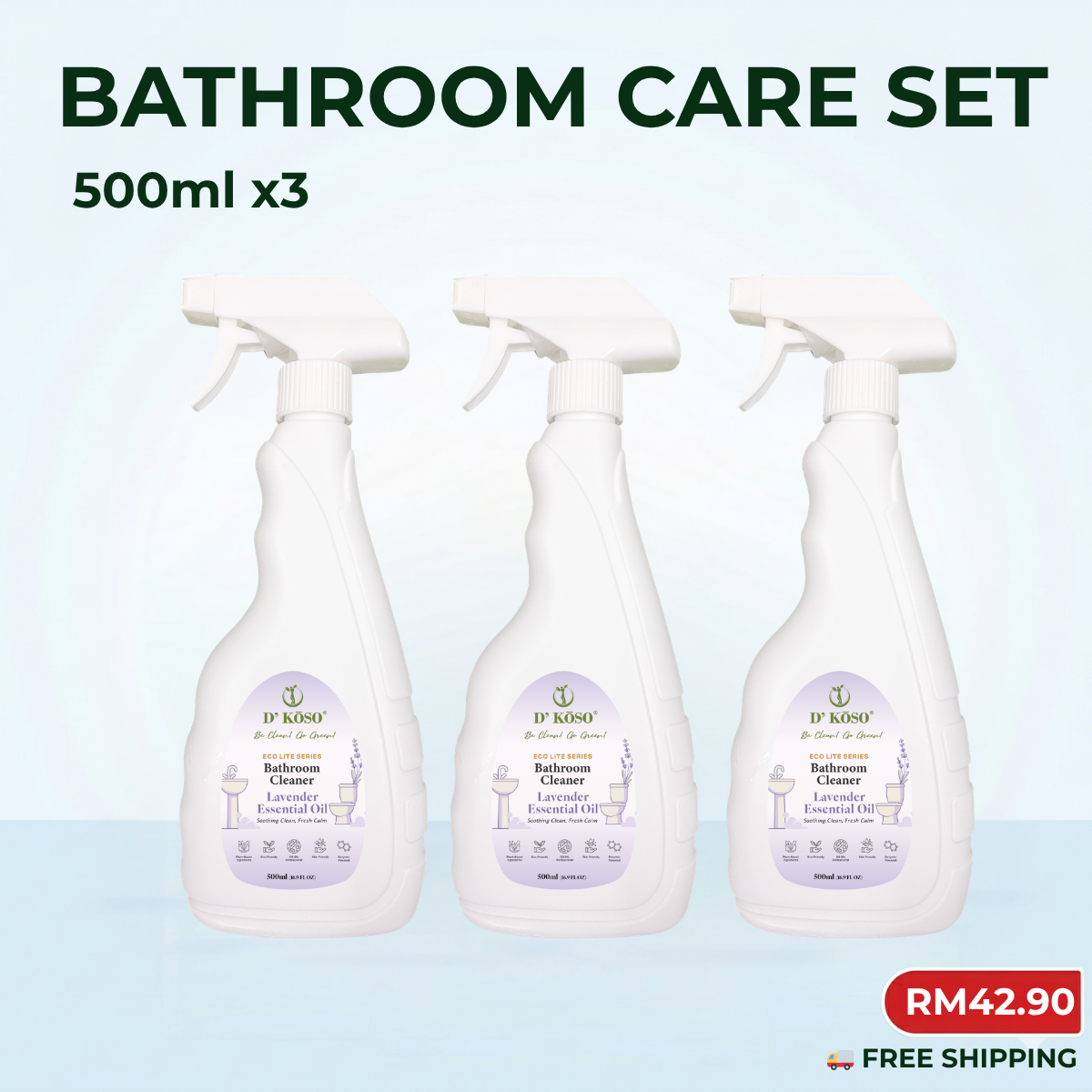 🚽 【BATHROOM CARE SET】500ml x3 + FREE Shipping