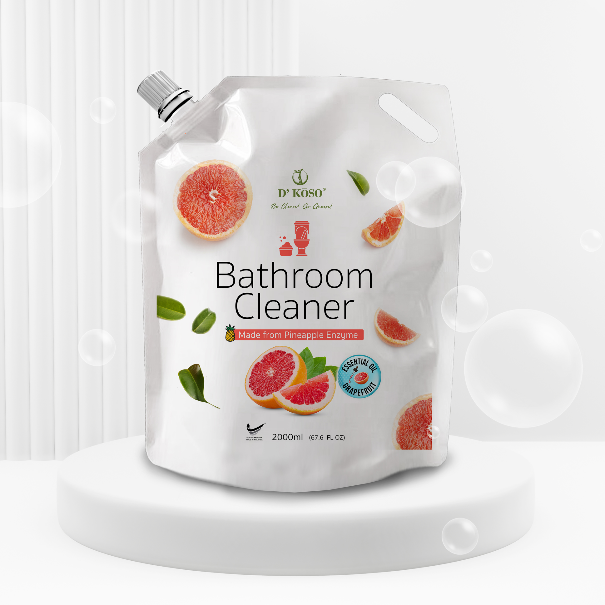 Refill Pack _ Enzyme Bathroom Cleaner (2L) - Grapefruit EO_ 酵素厕所清洁剂补充装