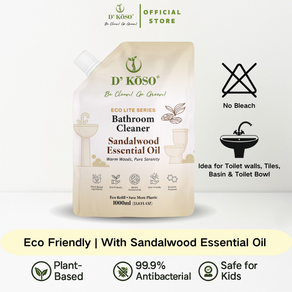 Bathroom Cleaner 1000ml Refill Pack - Lavender EO