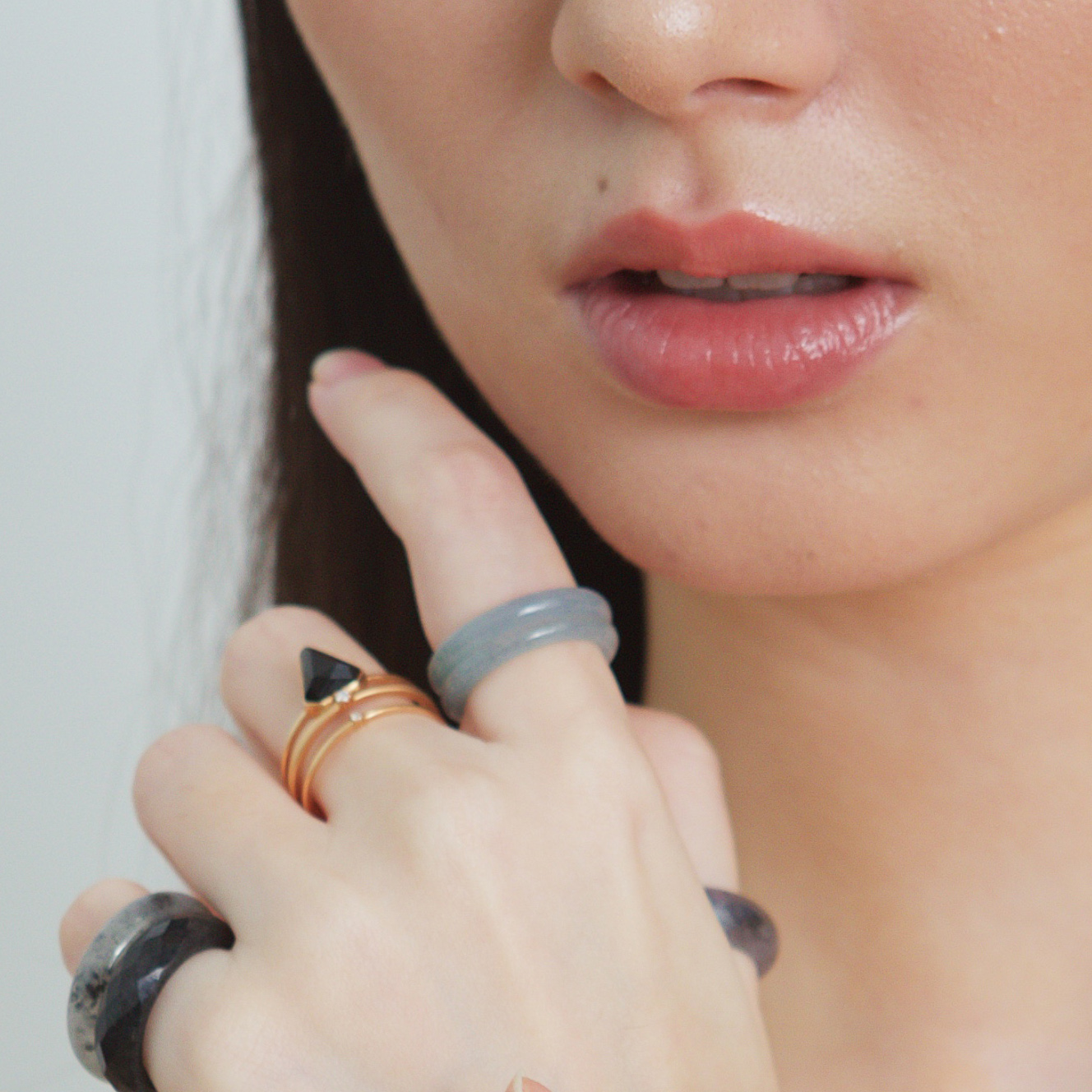 18K Rose Gold Omphacite Jade Ring (PJA00087)