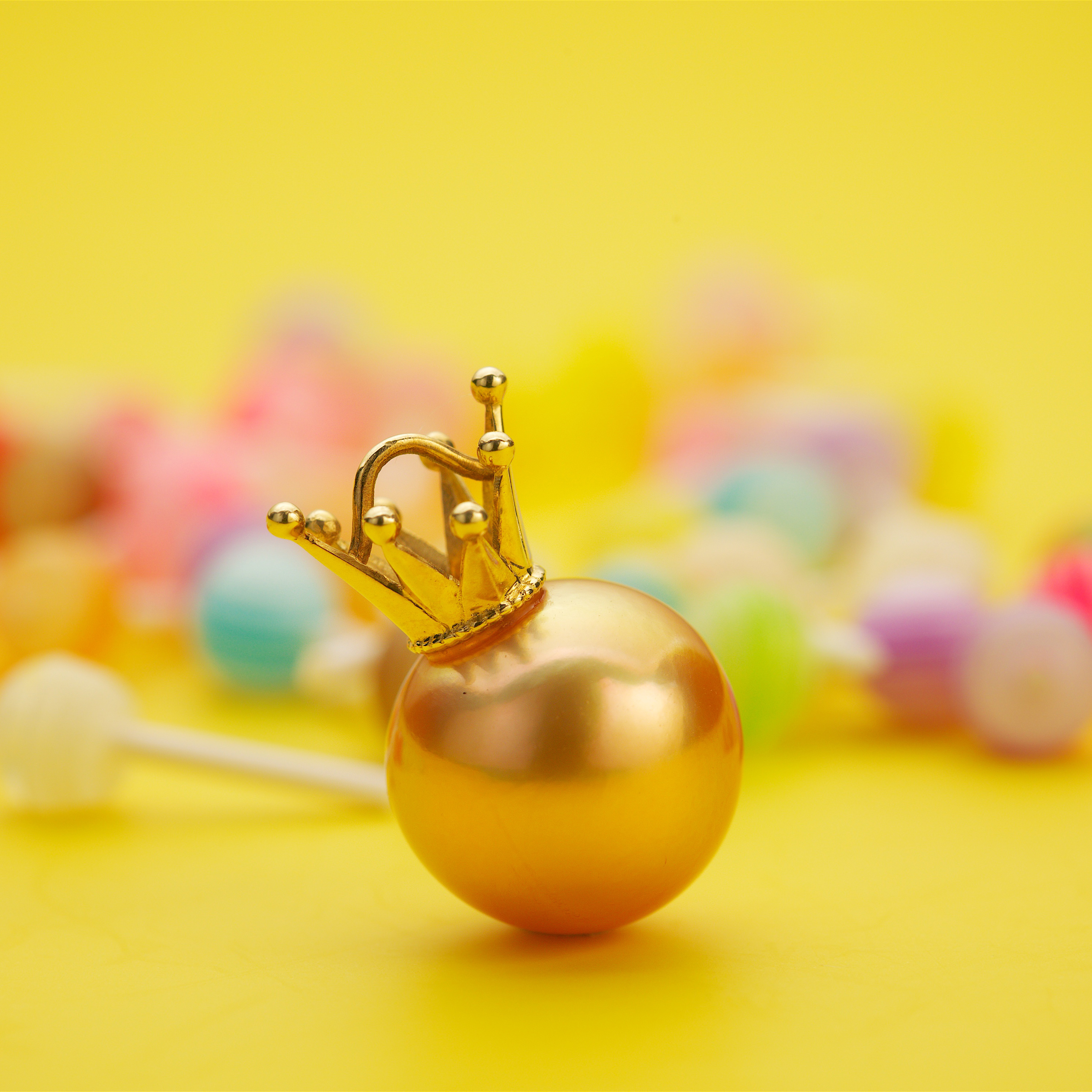 12.7mm Golden South Sea Pearl with 18k Yellow Gold Crown Pendant (PPE00028)