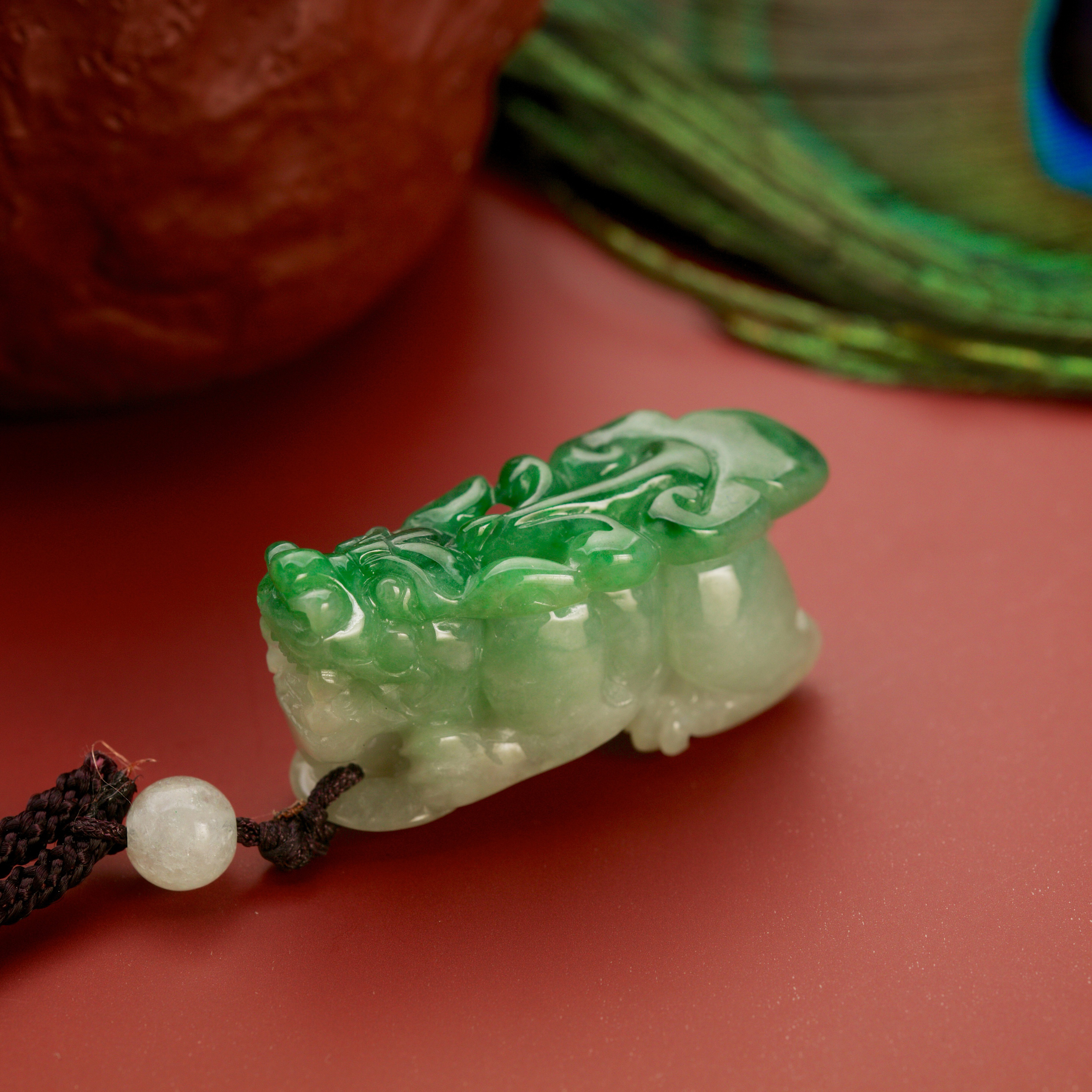 Green Pixiu - Jadeite Ornament (PJA00597)