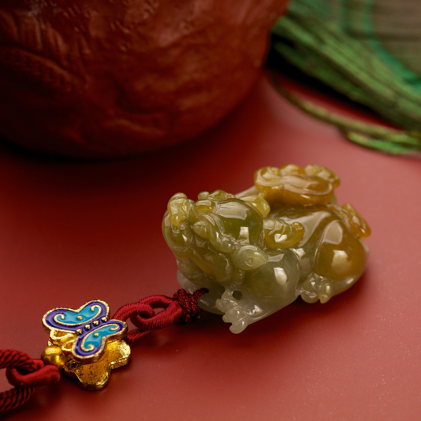 Yellow Pixiu - Jadeite Ornament (PJA00598)