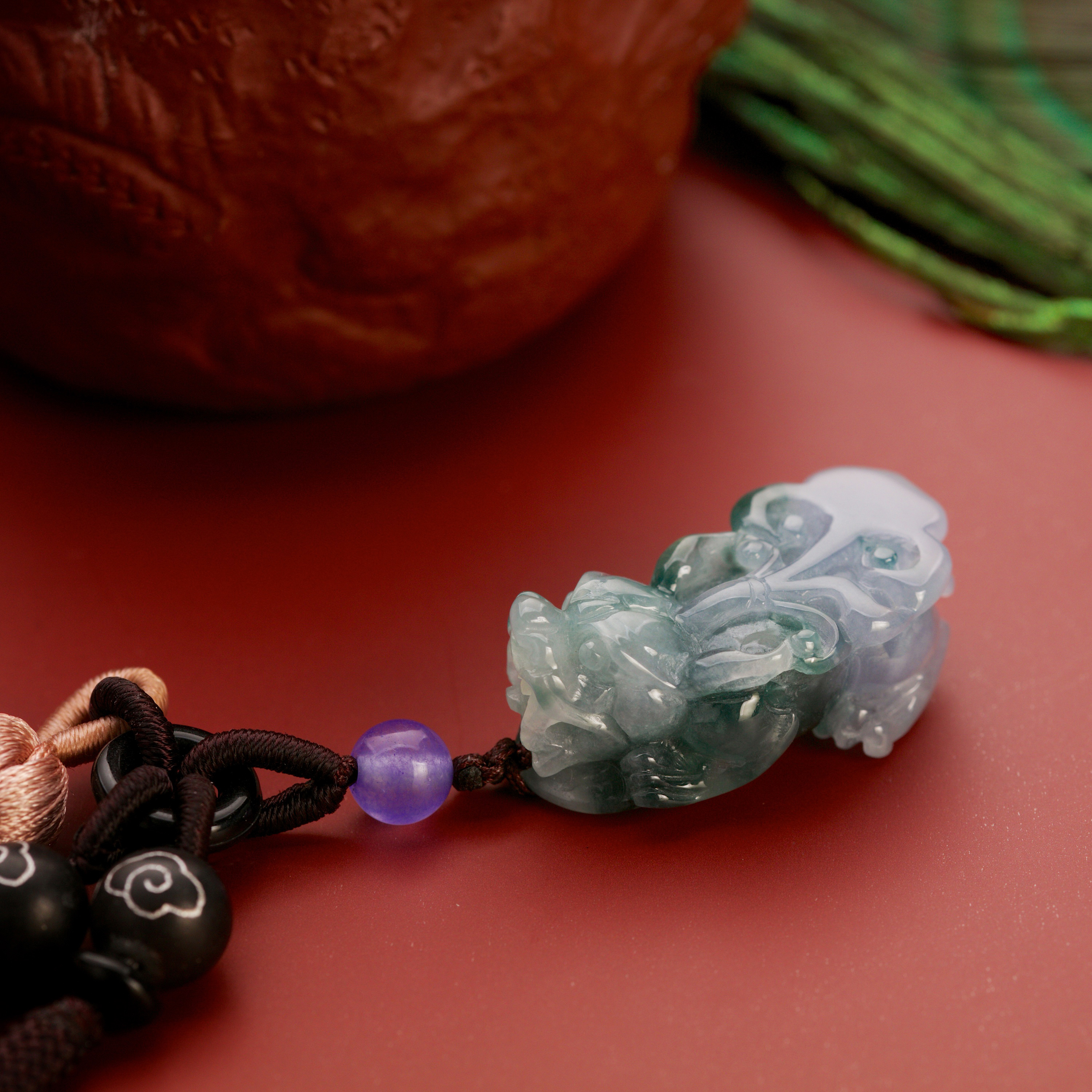 Lavender Pixiu - Jadeite Ornament (PJA00599)