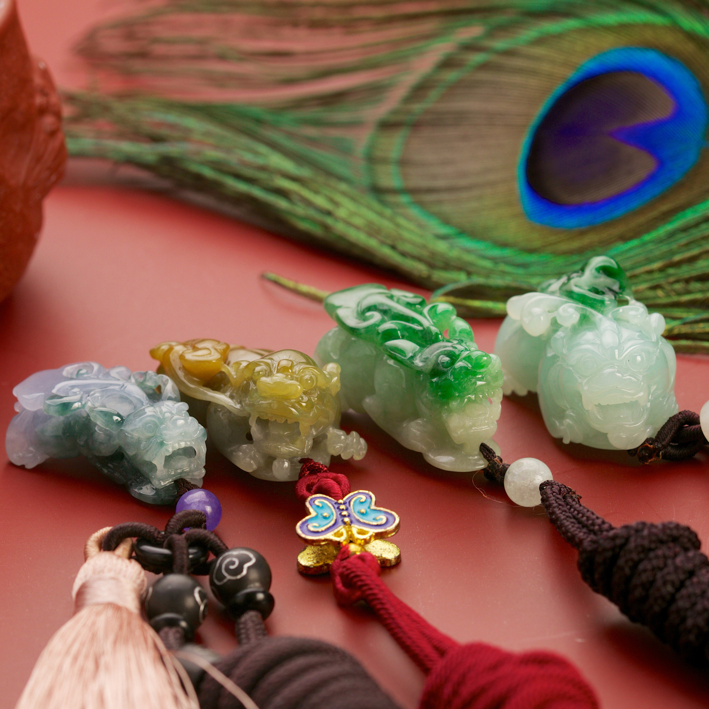 Lavender Pixiu - Jadeite Ornament (PJA00599)