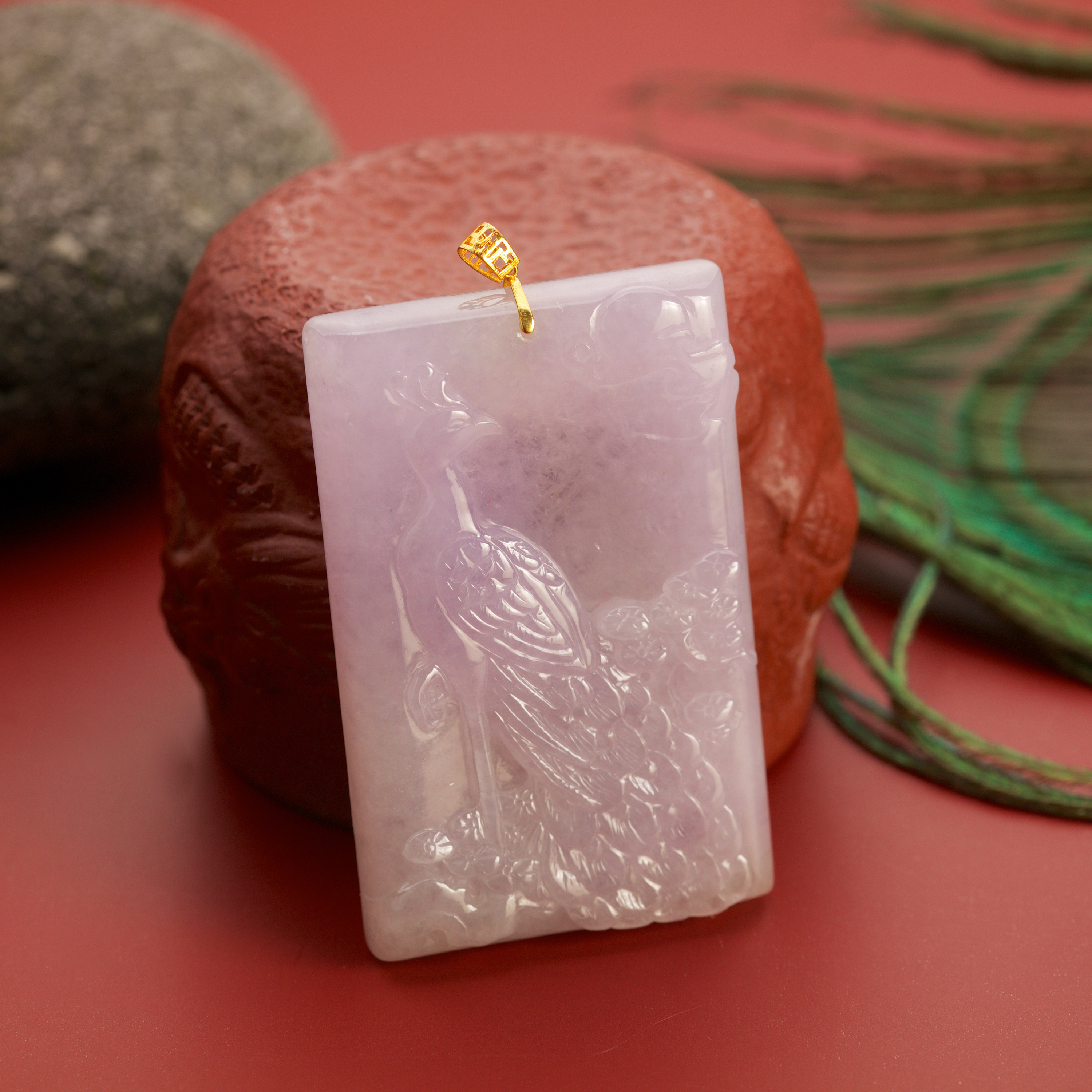 Pink Lavender Jade Pendant (PJA00245)