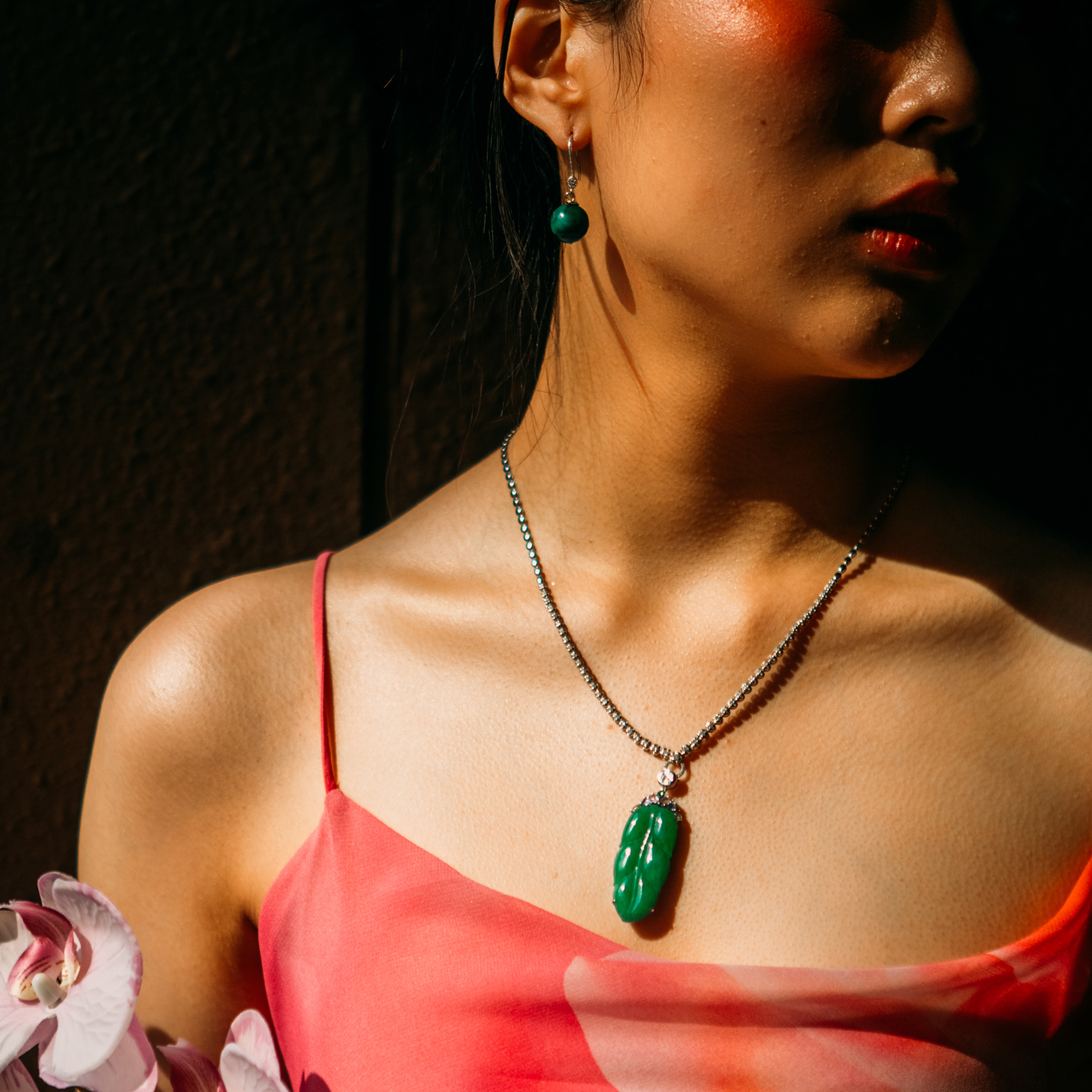 18K White Gold Leaf Pendant (PJA00550)