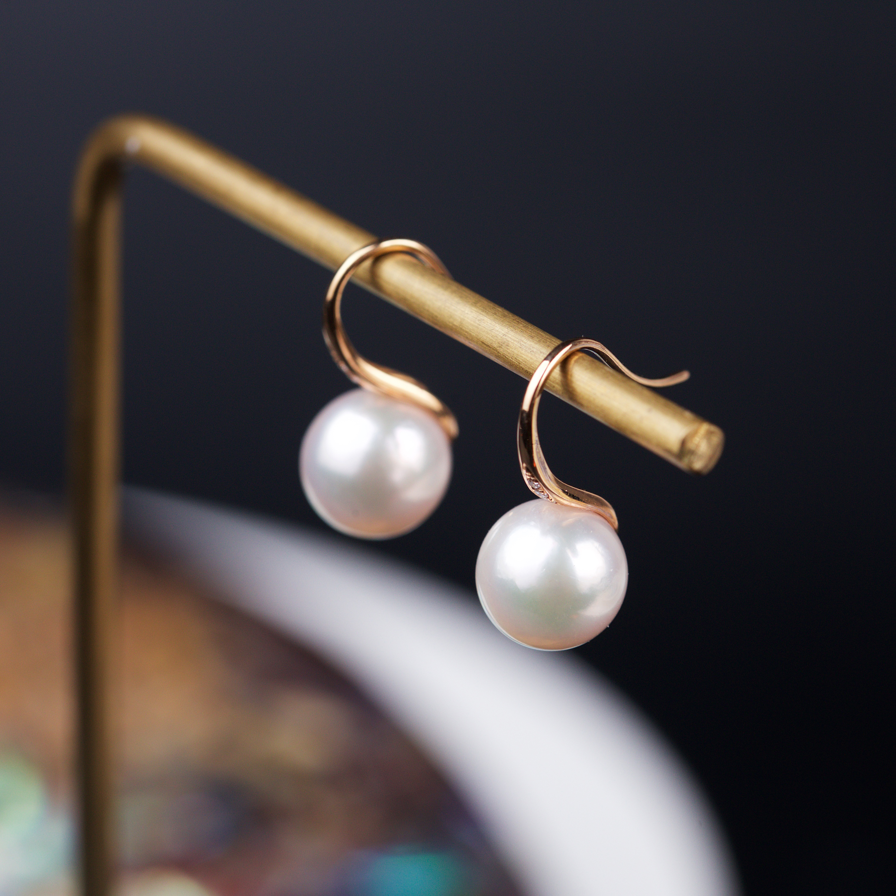 18k Rose Gold Akoya High Heels Earrings (PPE00001)