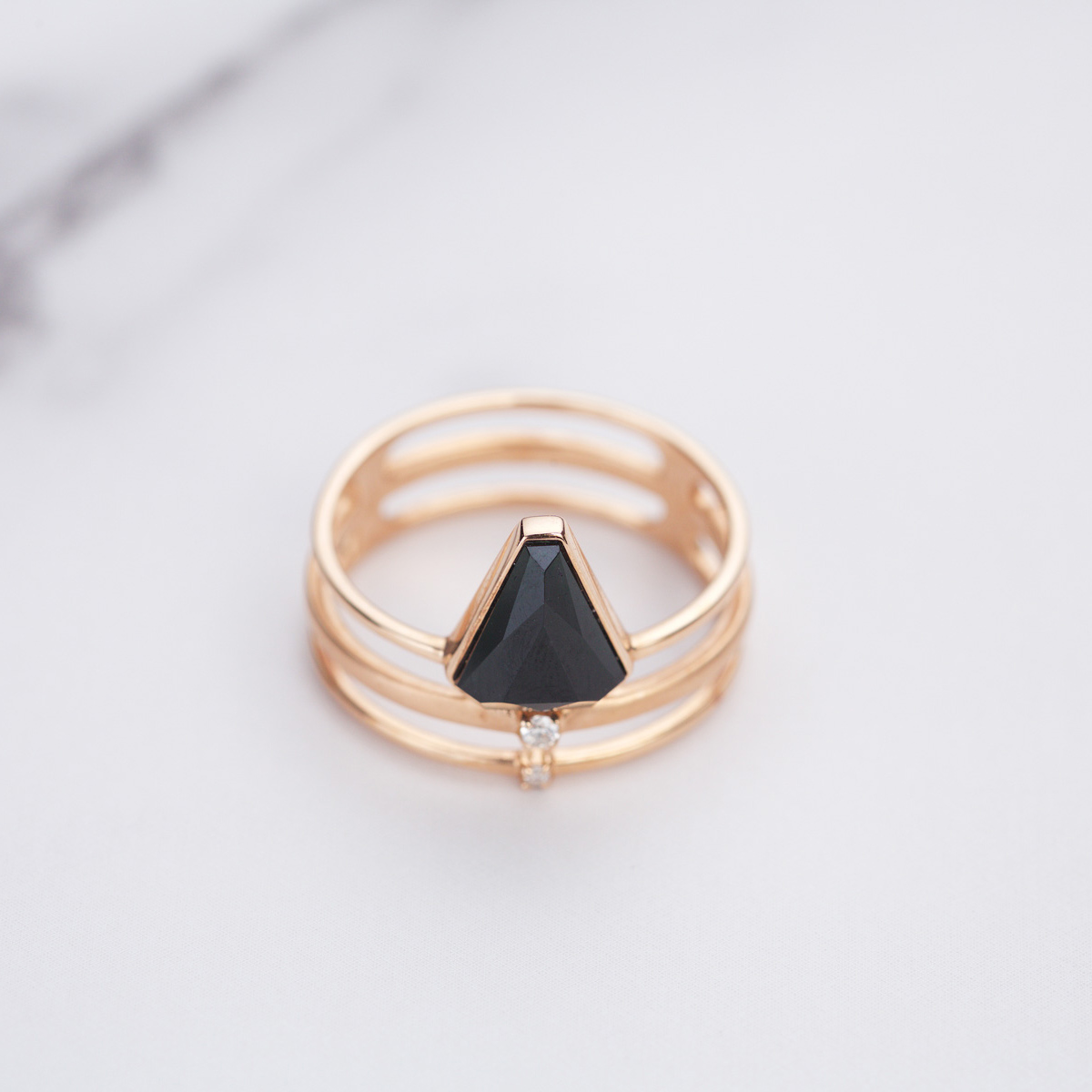 18K Rose Gold Omphacite Jade Ring (PJA00087)