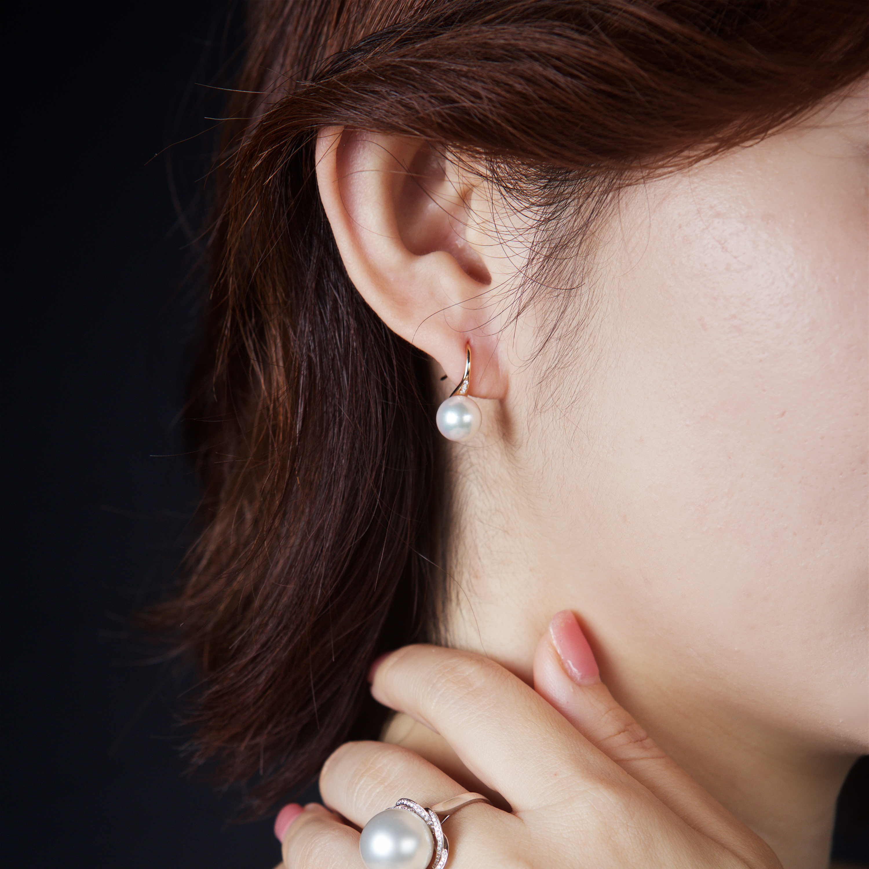 18k Rose Gold Akoya High Heels Earrings (PPE00001)