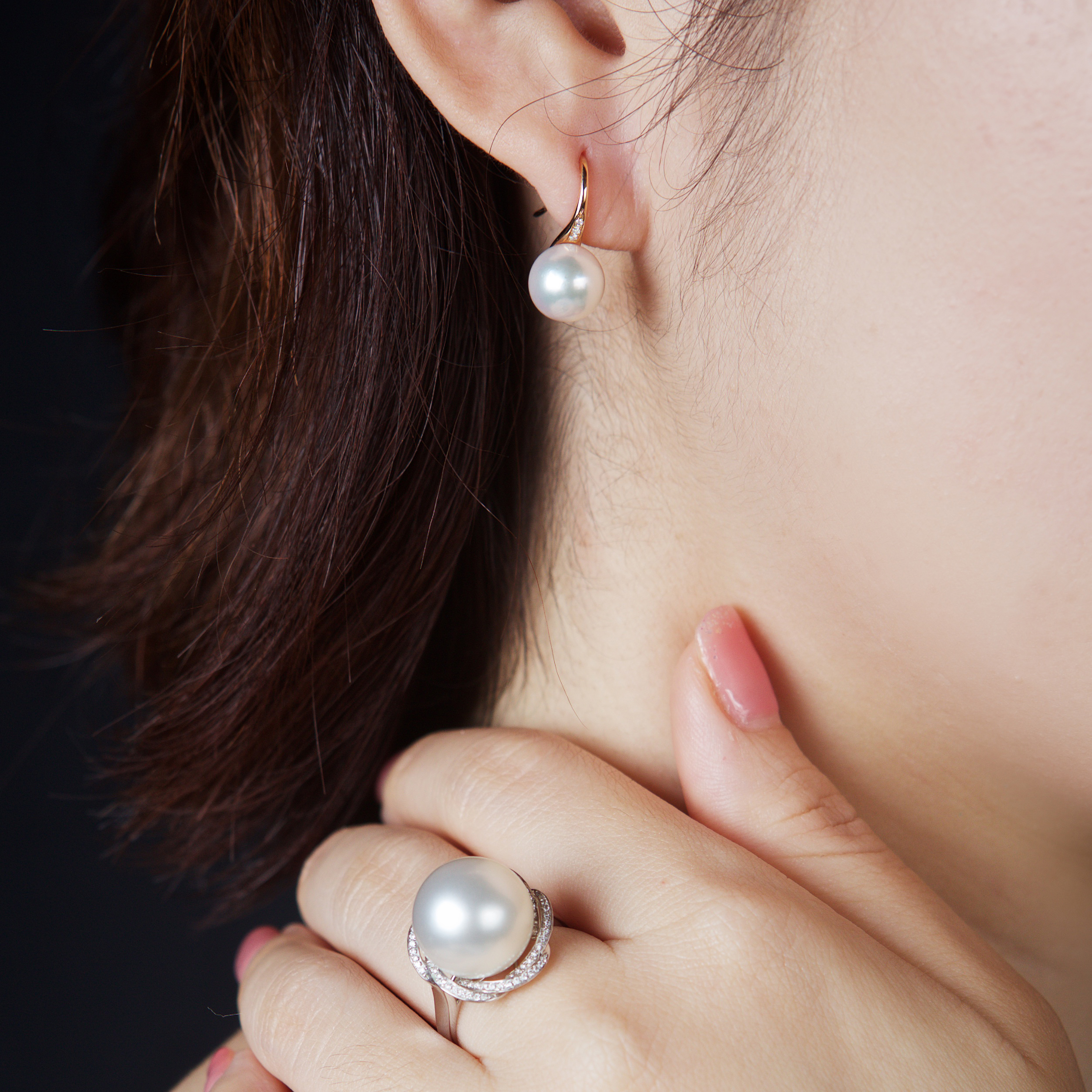 18k Rose Gold Akoya High Heels Earrings (PPE00001)