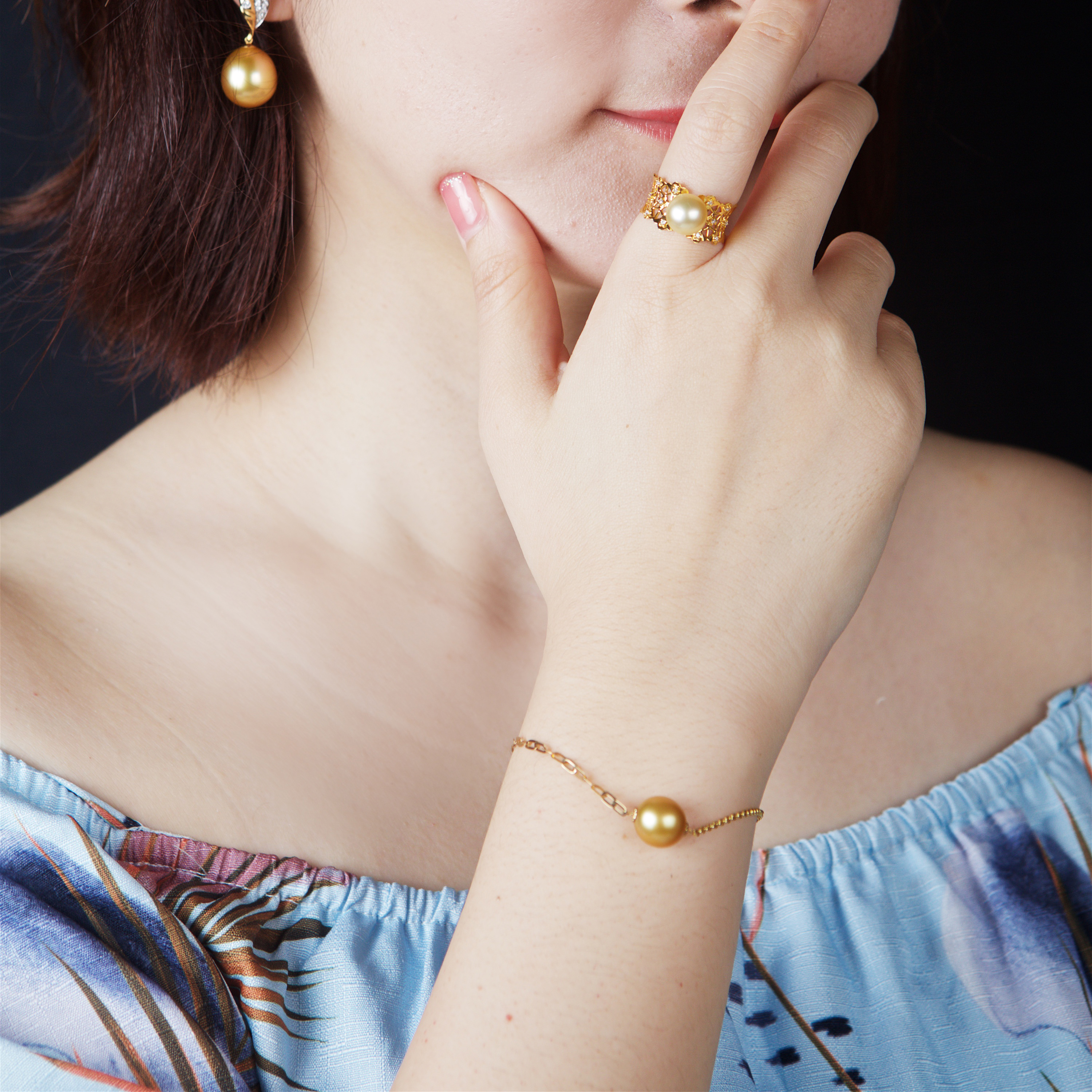 18k South Sea Gold Pearl Bracelet (PPE00007)