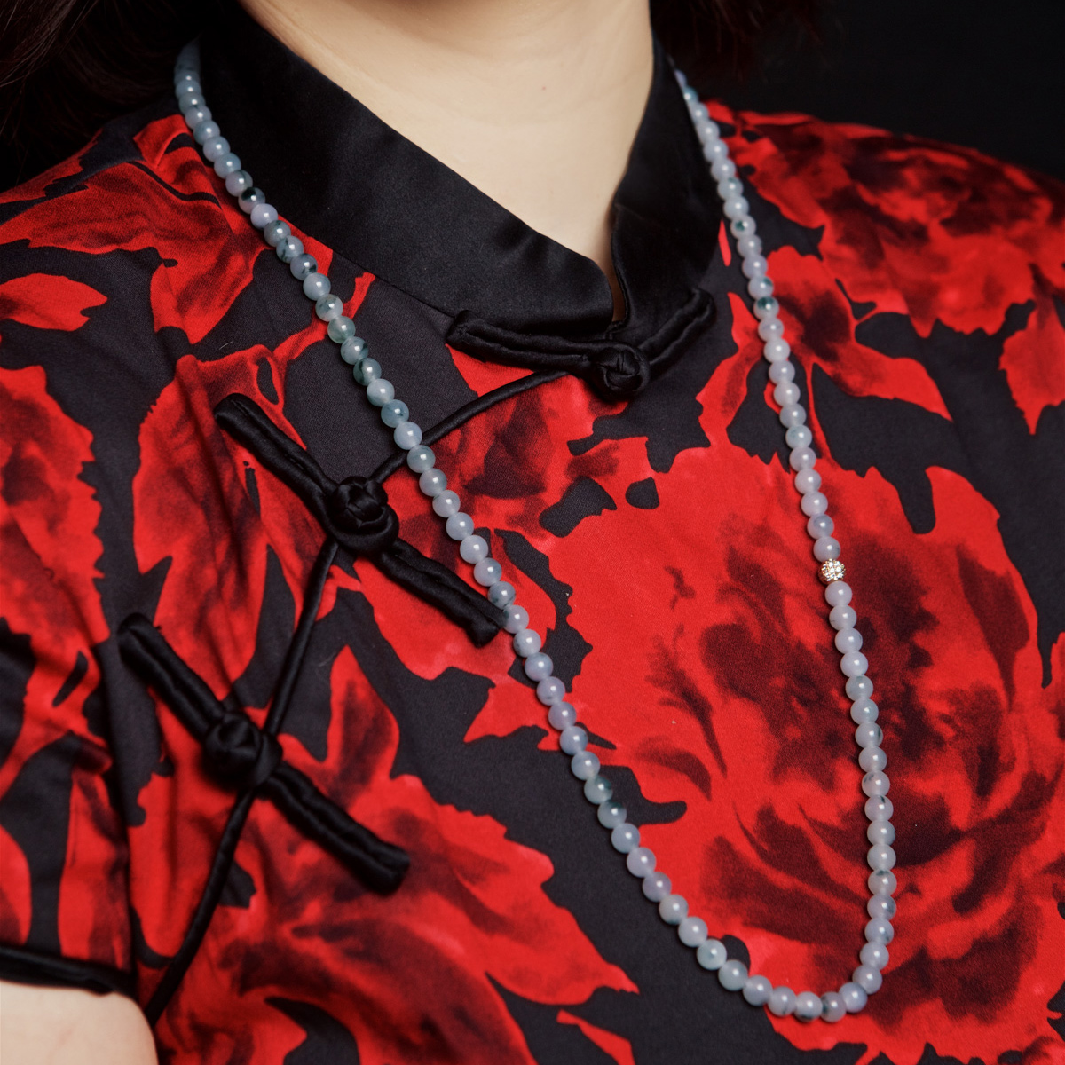 Lavender Jade Beads Necklace (PJA00025)