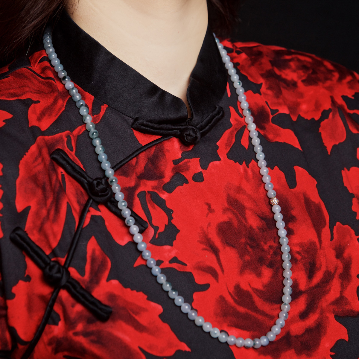 Lavender Jade Beads Necklace (PJA00025)