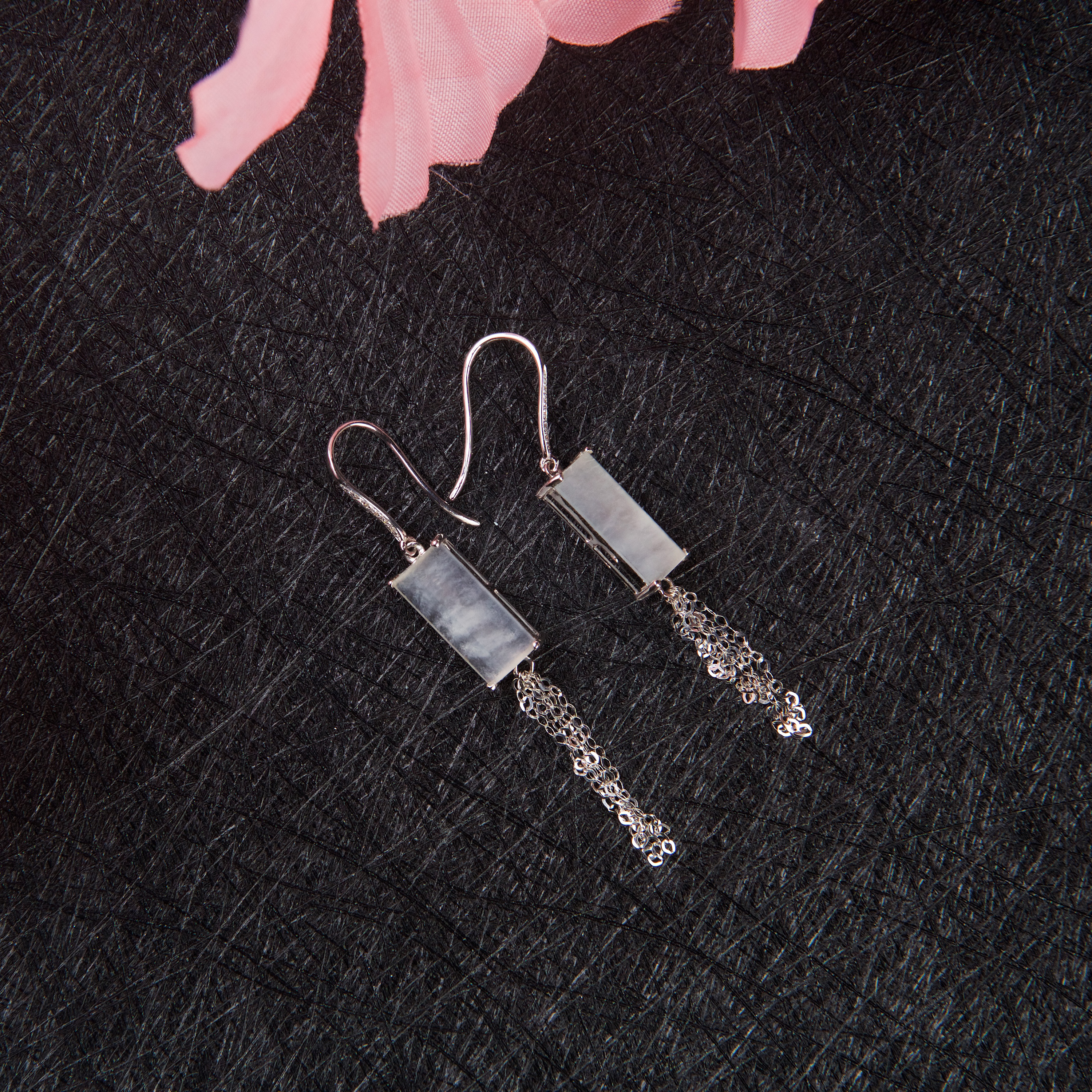 18K White Gold Colorless Jade Earrings (PJA00028)