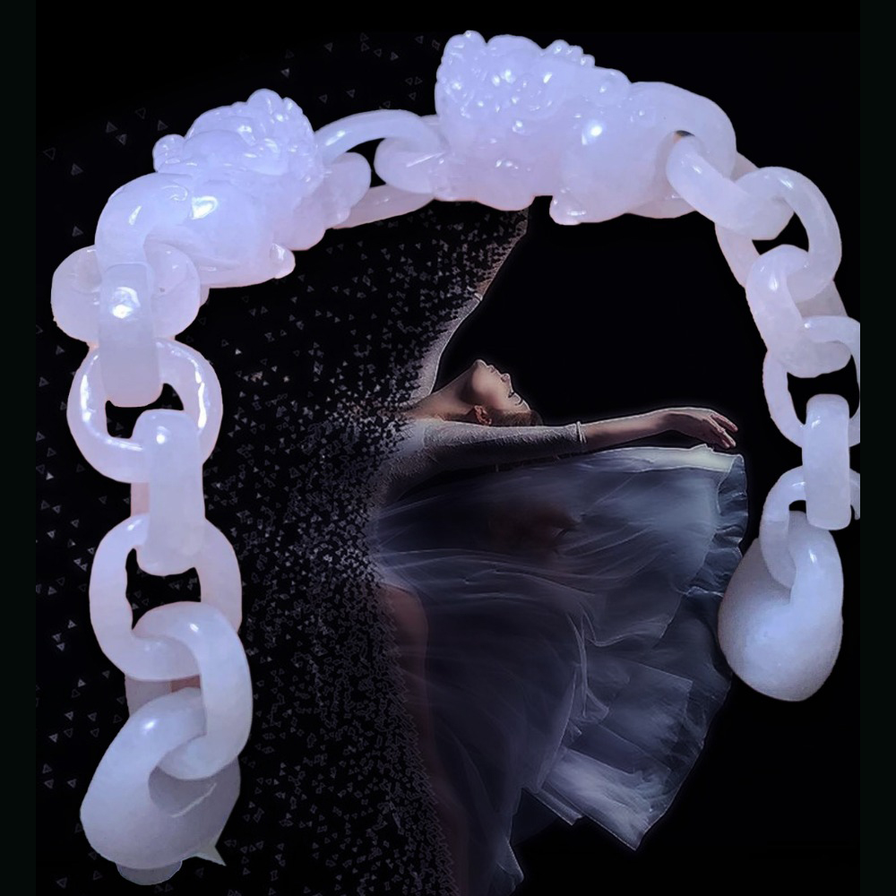 Lavender Double Pixiu Jade Bracelet (PJA01138)