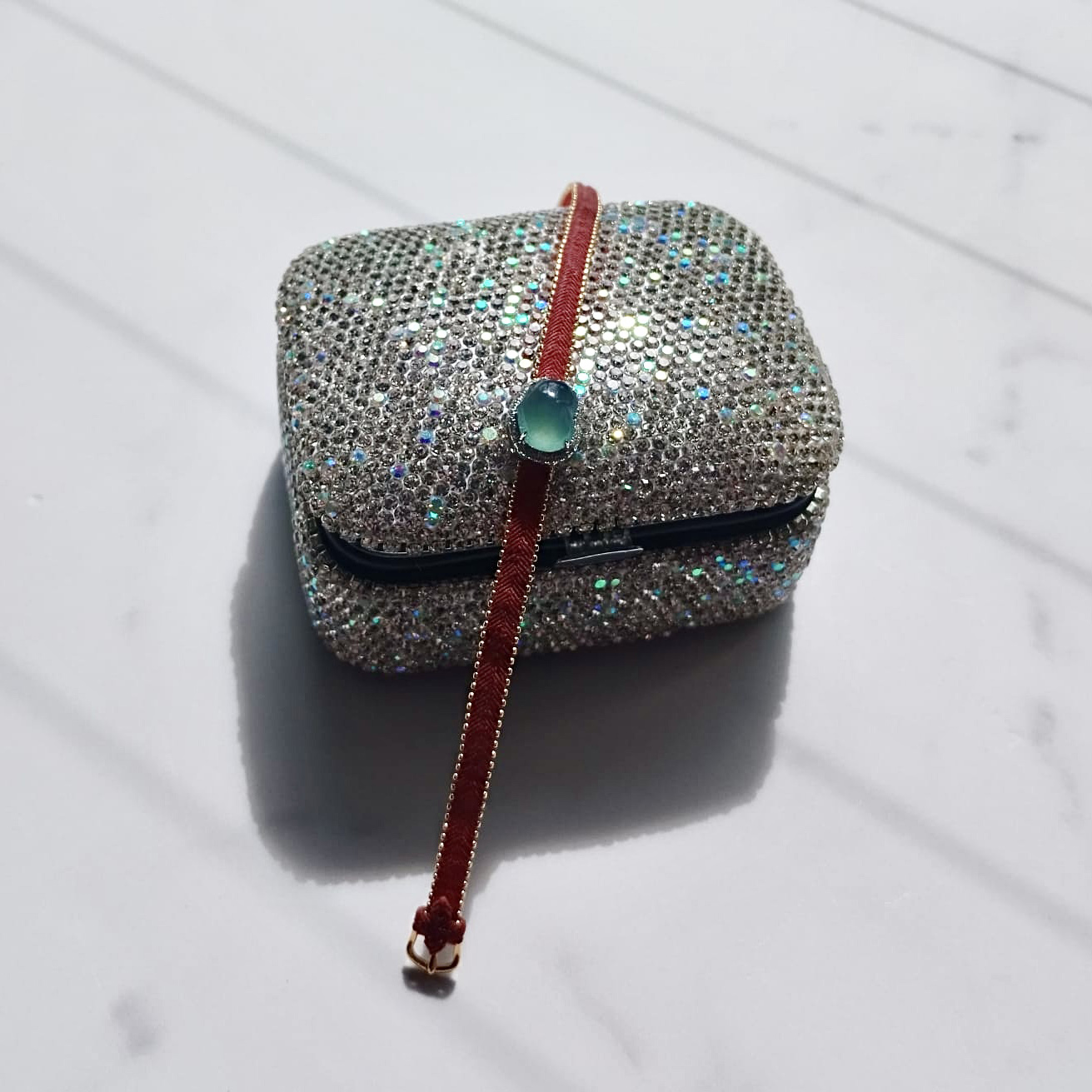 18k White Gold Highly Translucent Heart Shape Pandora (PJA00843)