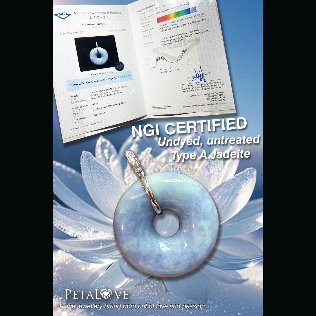 18K White Gold Lavender Donut Pendant (PJA01142)