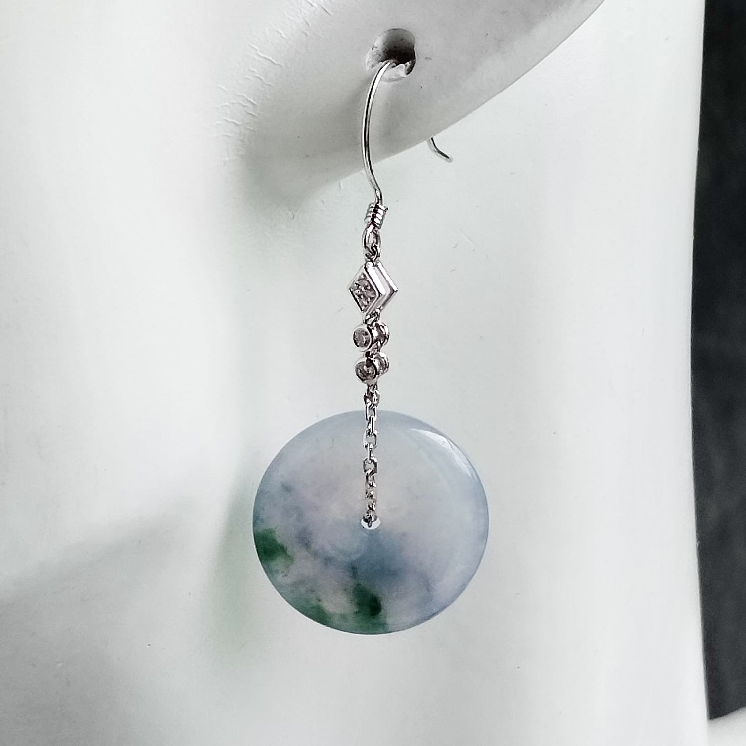 Monet 18K White Gold Safety Coin Earrings (PJA01069)