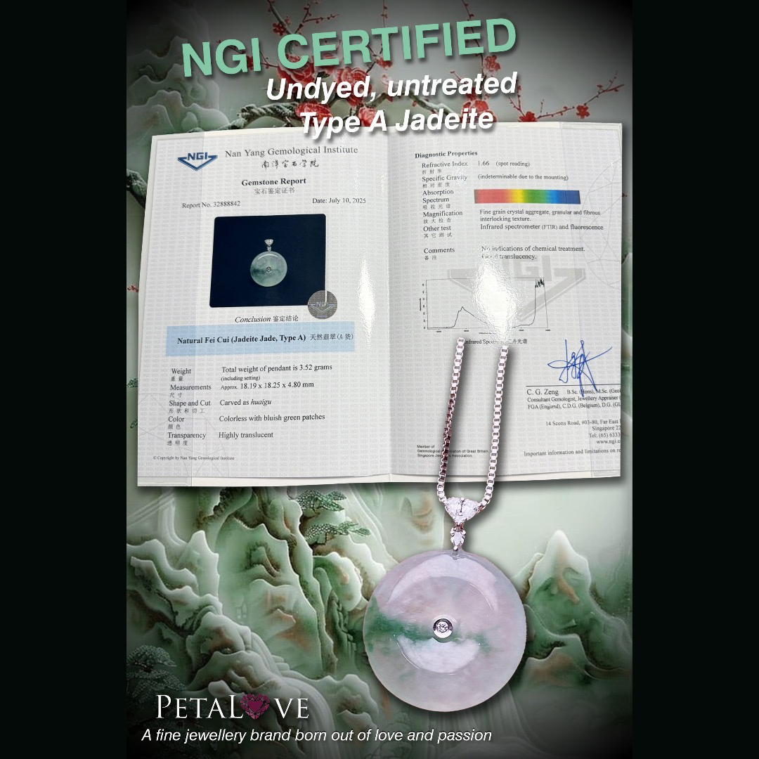 18K White Gold Icy Colorless Safety Coin Pendant (PJA01206)